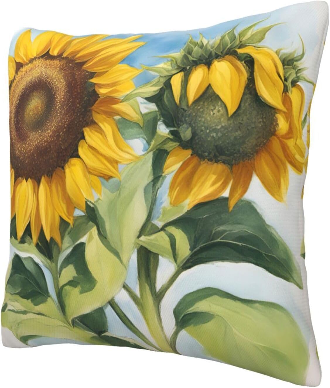 Ogniwo Fresh Sunflower Throw pillow Soft 12x12 Inch Cushion Case
