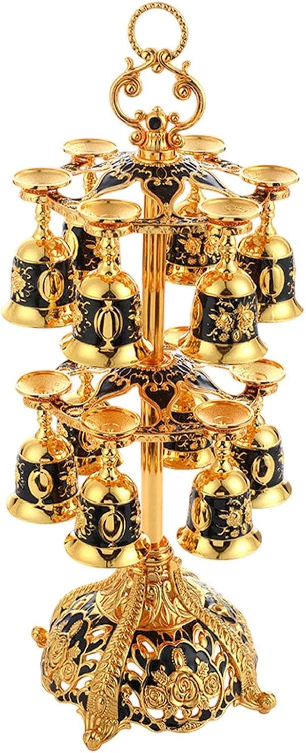 SiaBiced 2 Layer Metal Wine Glass Holder Stand