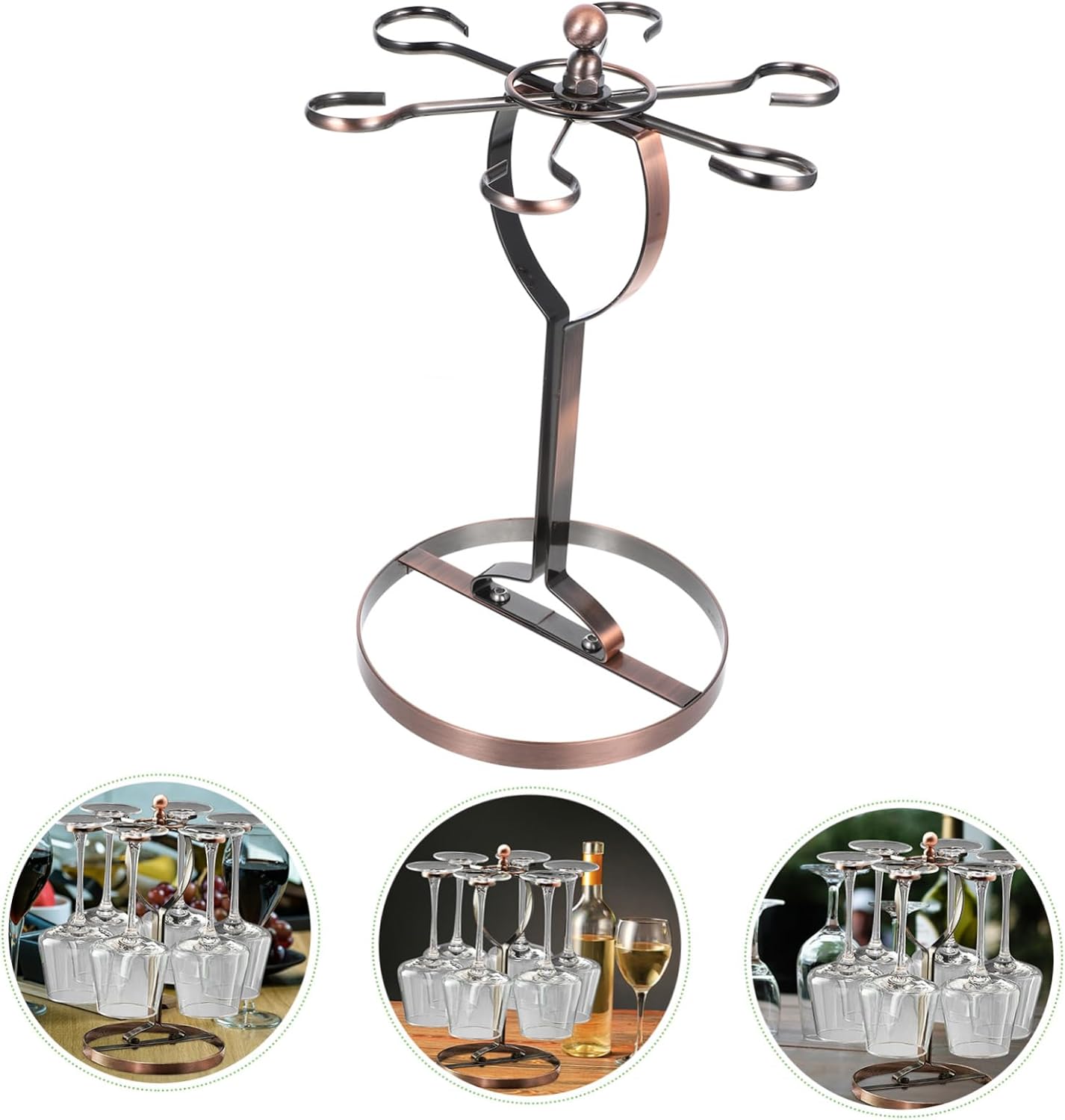 Ciieeo Iron Wine Glass Rack for Kitchen Bar Storage