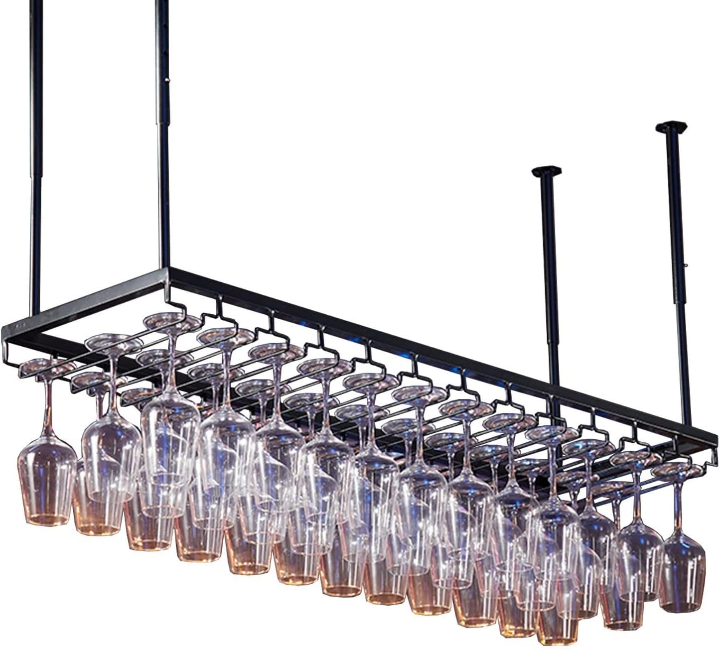 Ceiling Hanging Wine Rack with Adjustable Height and Width 1