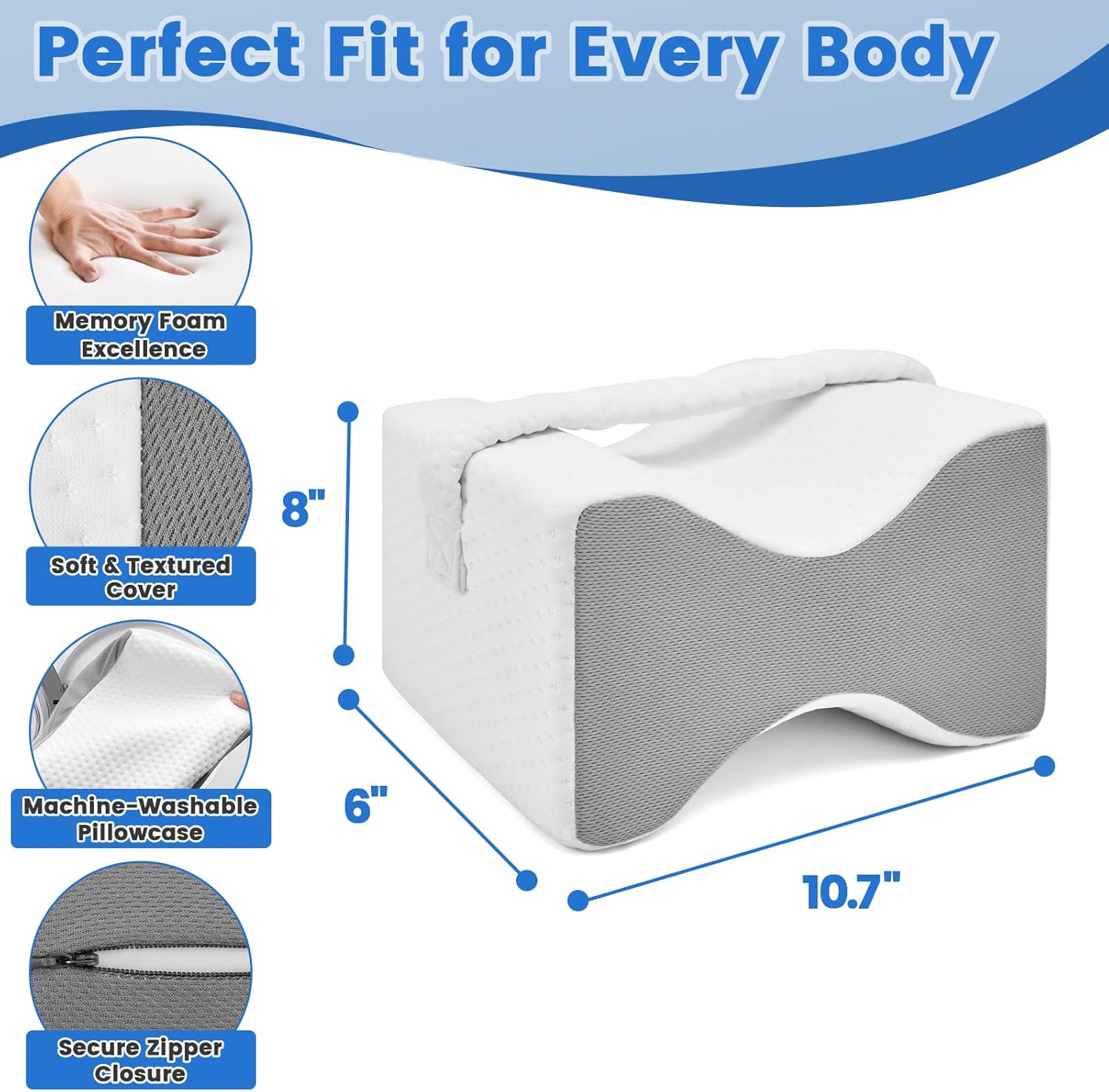 Knee Pillow for Side Sleepers Sciatica Relief Hip and Back Support