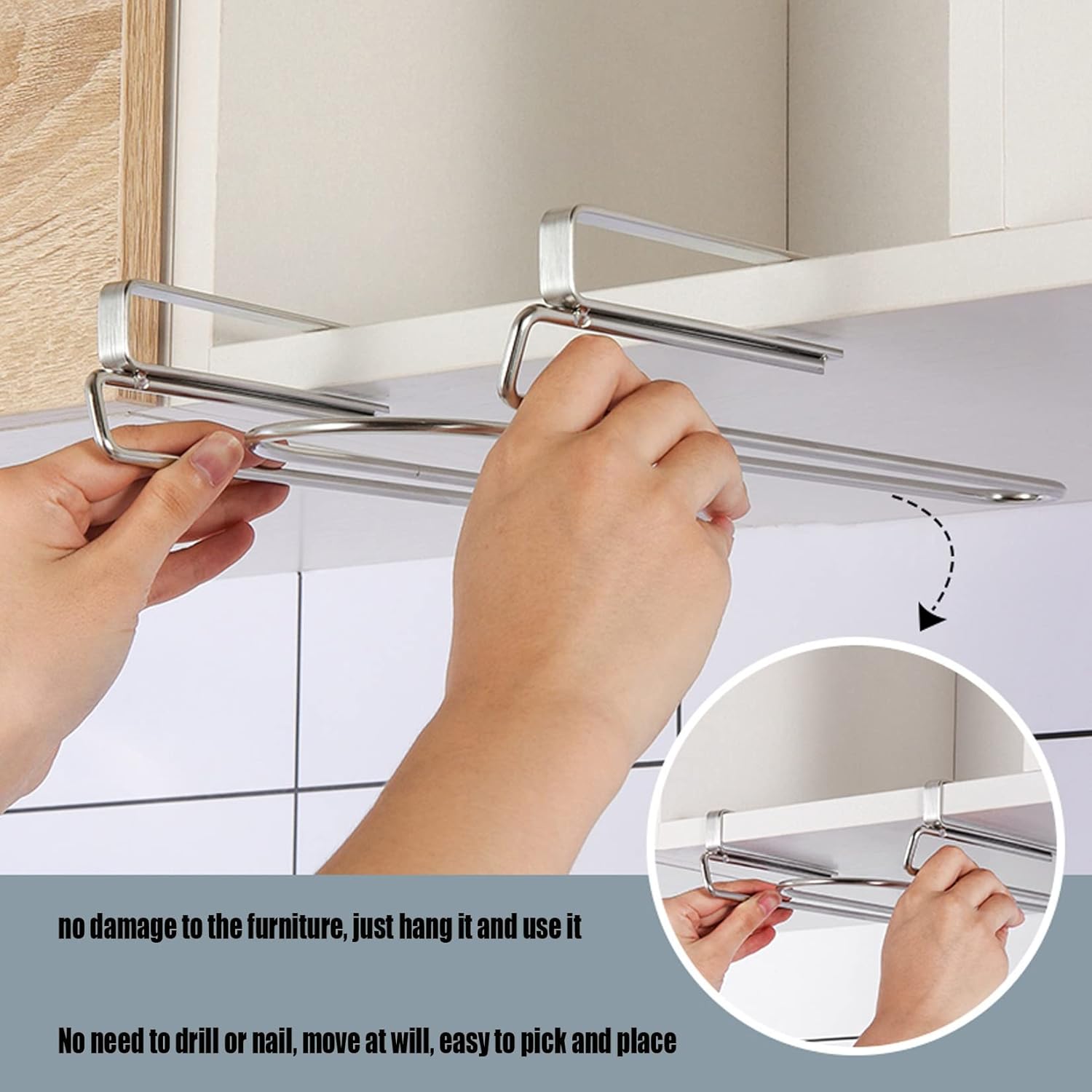 WORDFUN Wine Glass Rack Under Cabinet Metal Stainless Steel Holder