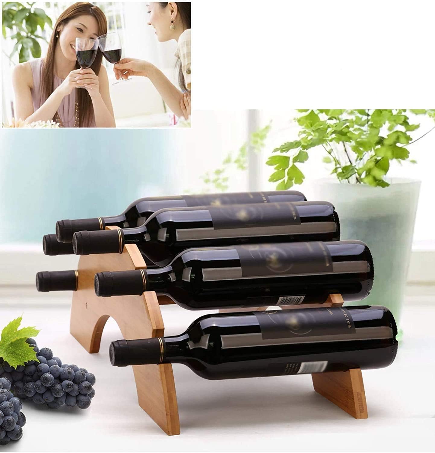 BOCbco Hoyx Wine Rack - Bamboo Storage for 6 Bottles