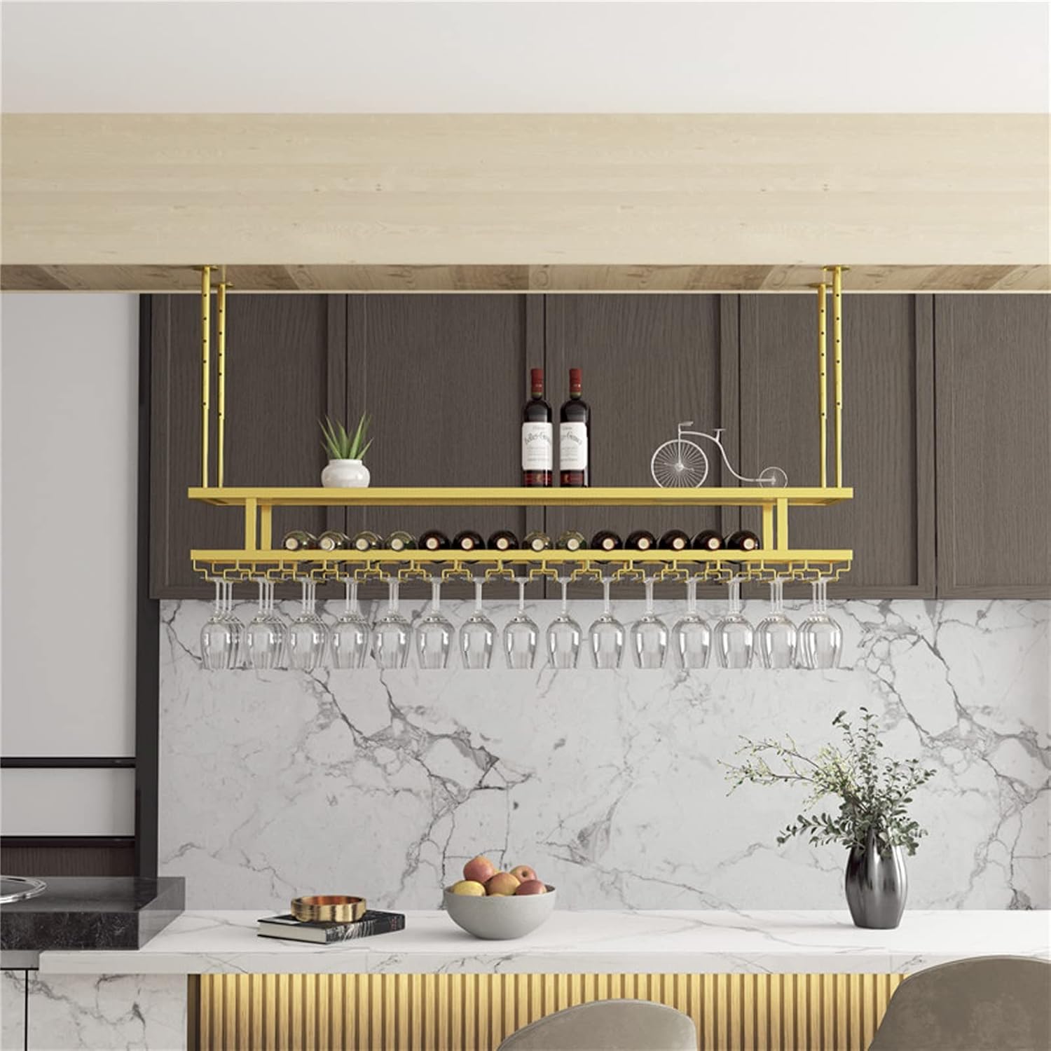 DASHADAO 2 Layer Ceiling Wine Glass Holder