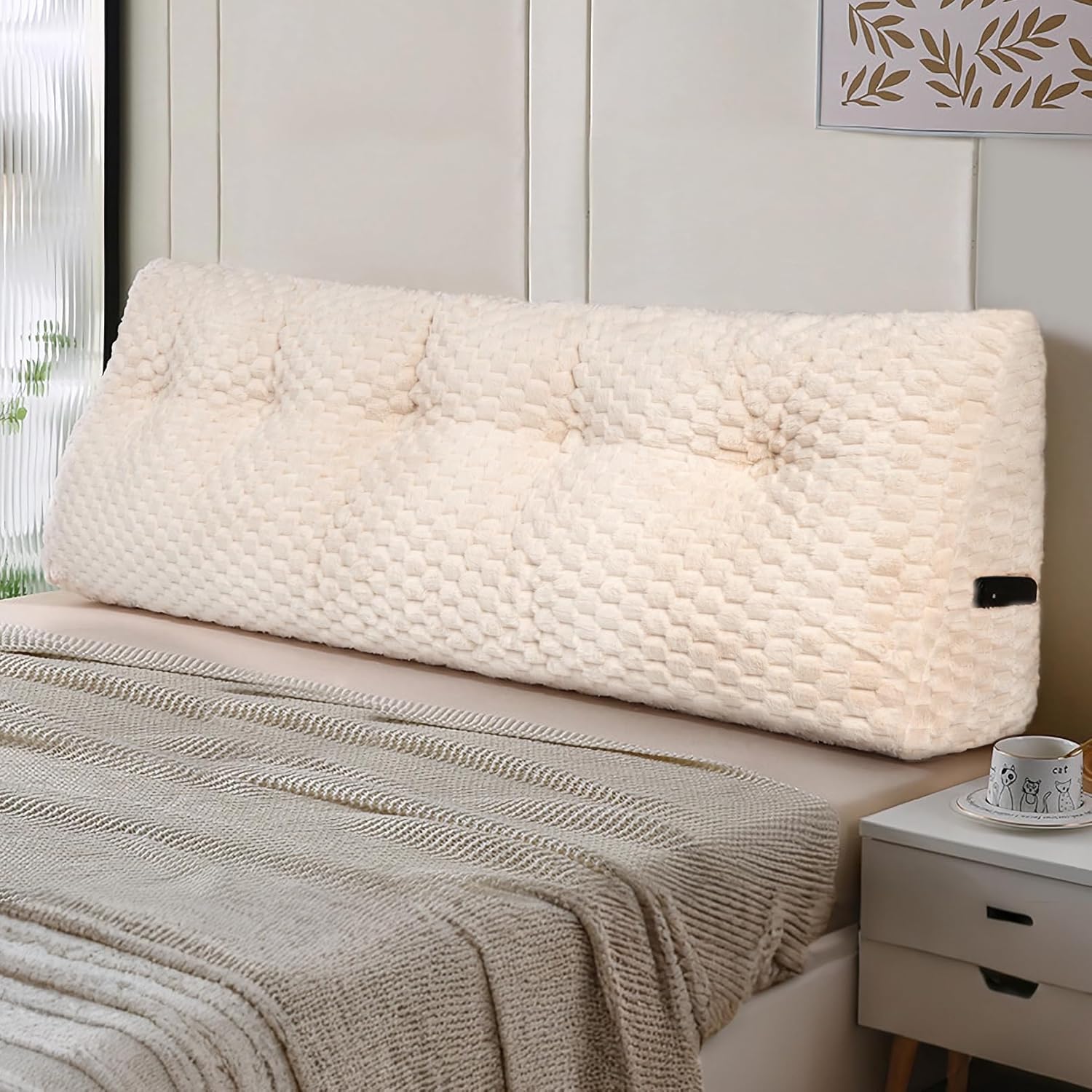 Hobychild Large Headboard Wedge Pillow with Removable Cover