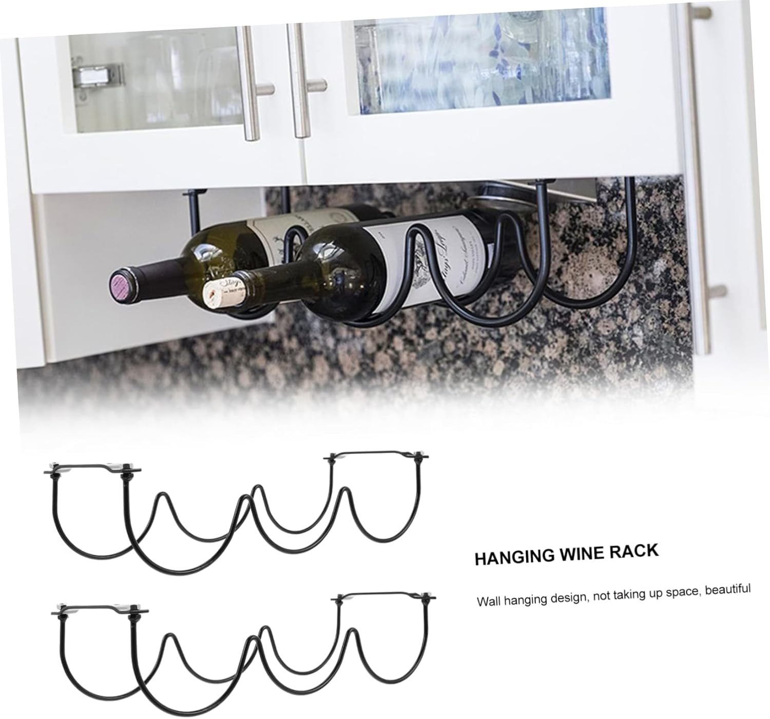 Zerodeko 2Pcs Black Iron Wine Rack