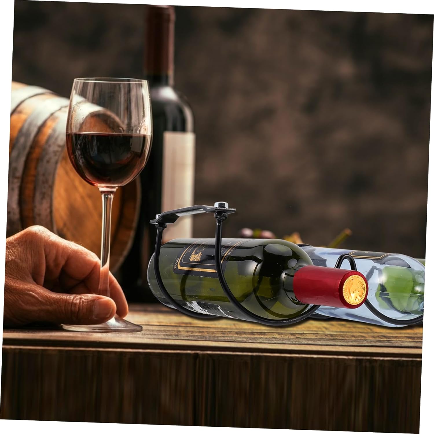 Zerodeko 2Pcs Black Iron Wine Rack