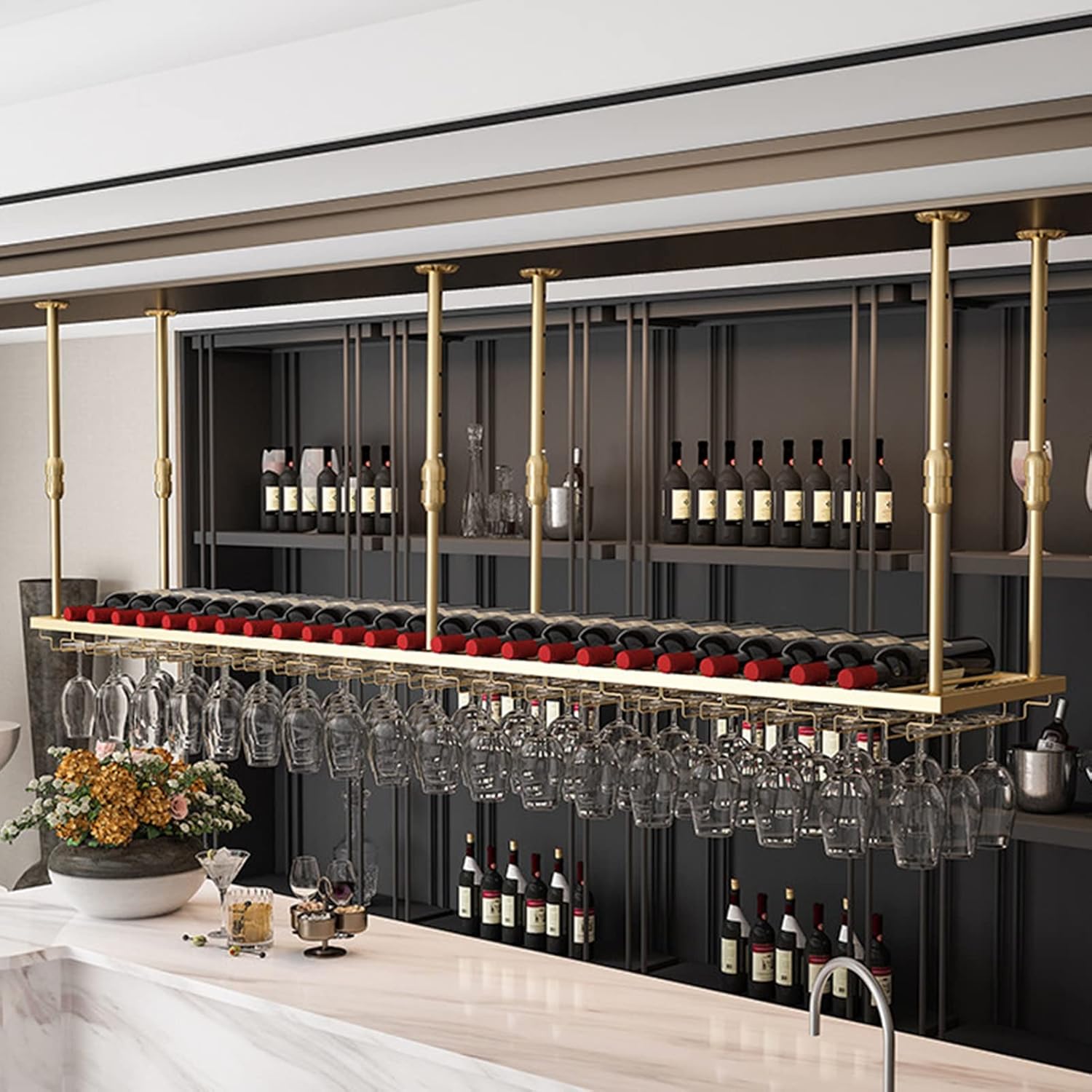 Suuim Adjustable Metal Wine Rack Holder