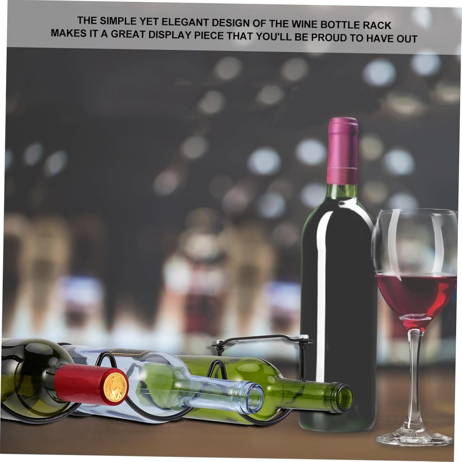 Zerodeko 2Pcs Black Iron Wine Rack