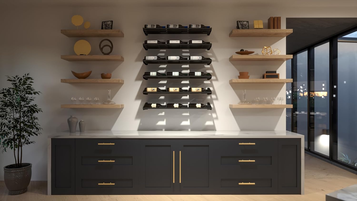 Ultra Wine Racks Showcase Horizontal Row - Black Modular