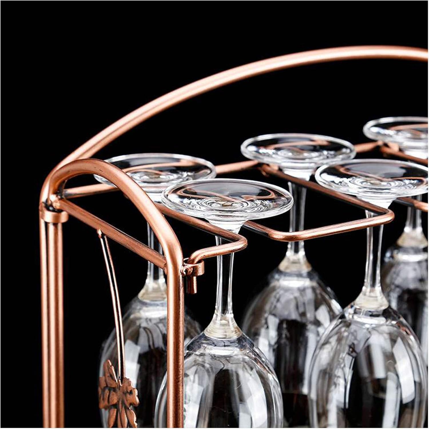 BOCbco Tabletop Metal Wine Rack - 4 Bottles 8 Glasses Holder