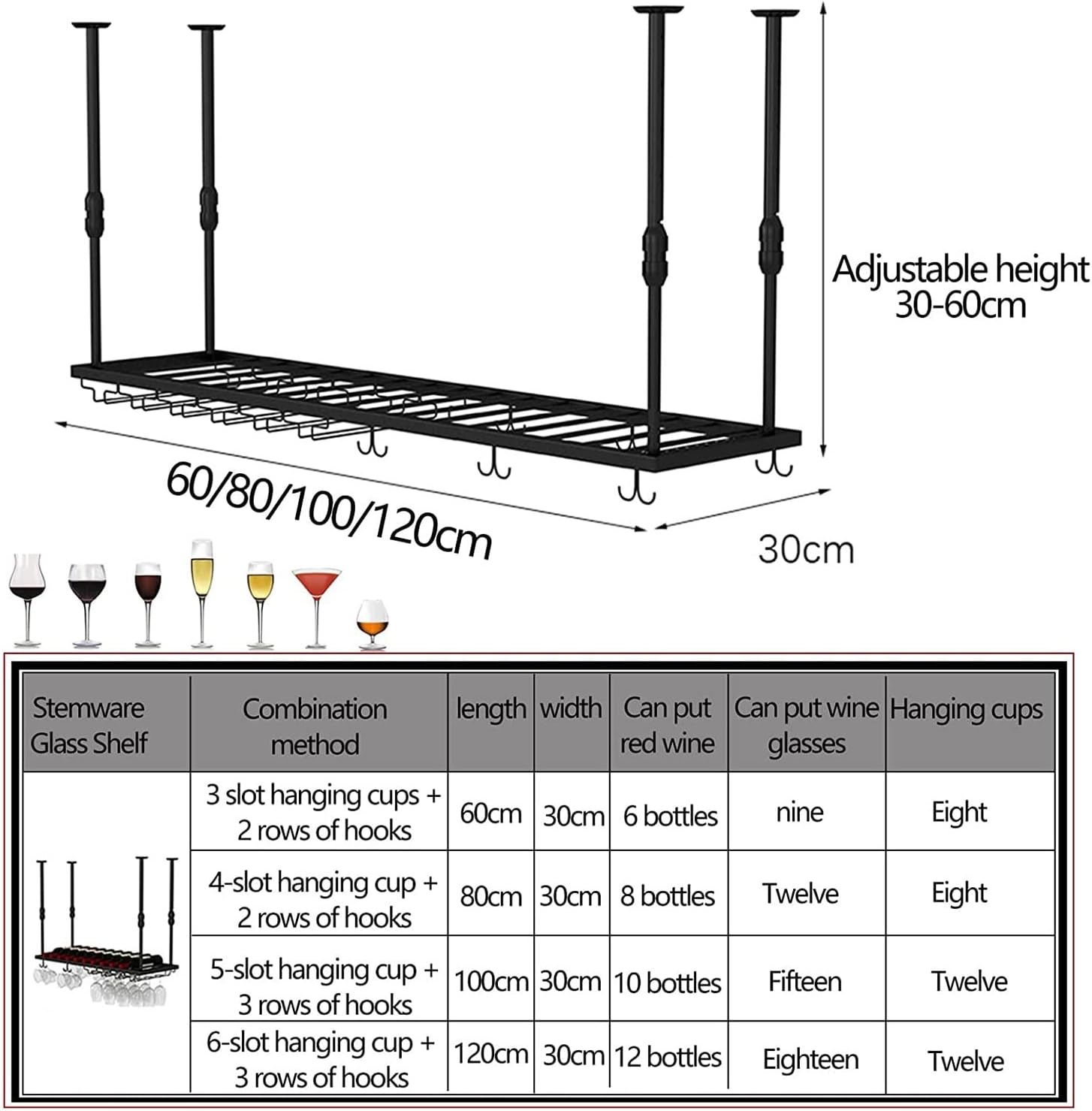 Wall-Mounted Wine Rack for Home Bar and Kitchen