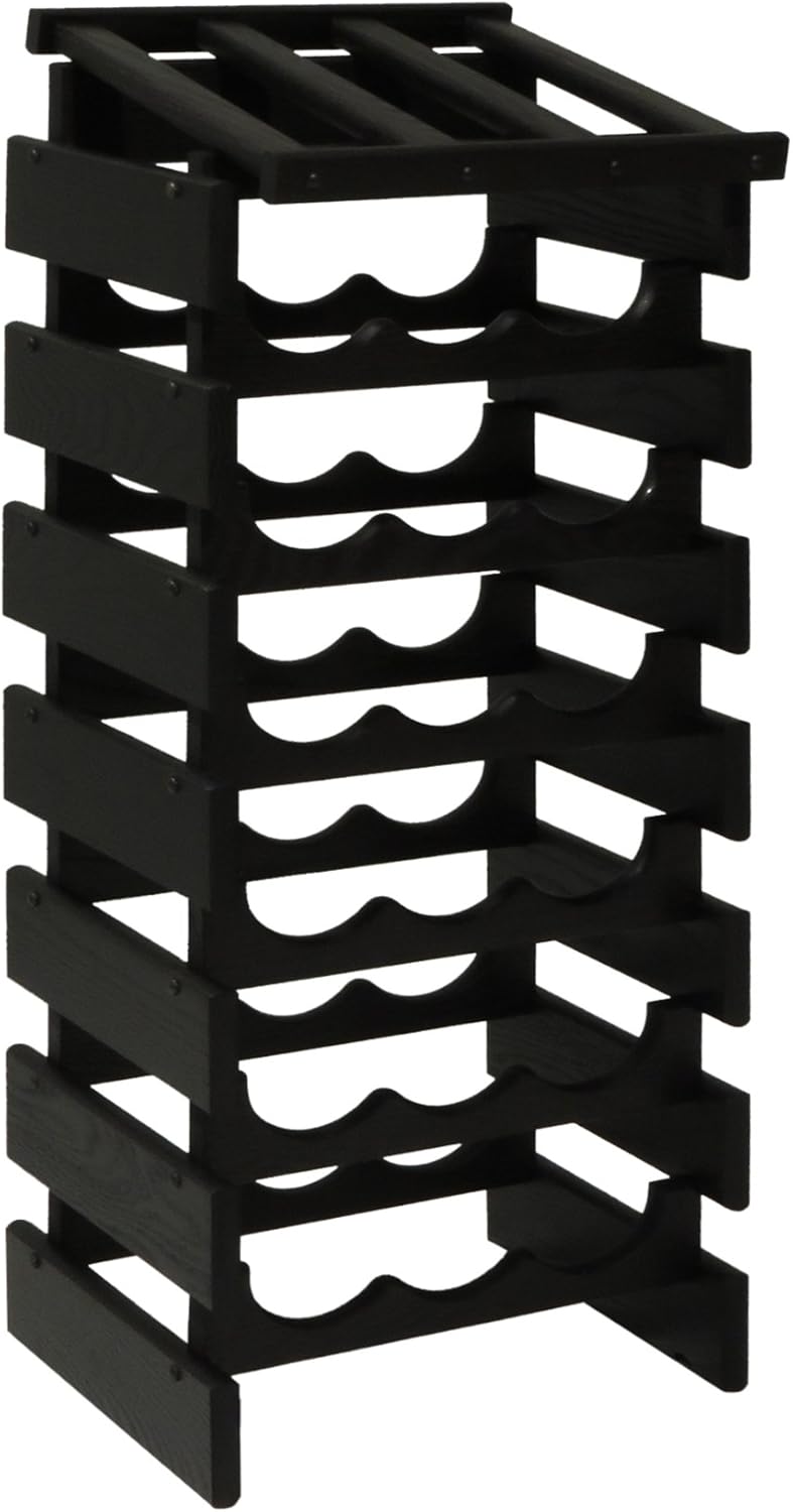 Wooden Mallet Black 21 Bottle Wine Rack with Display Top