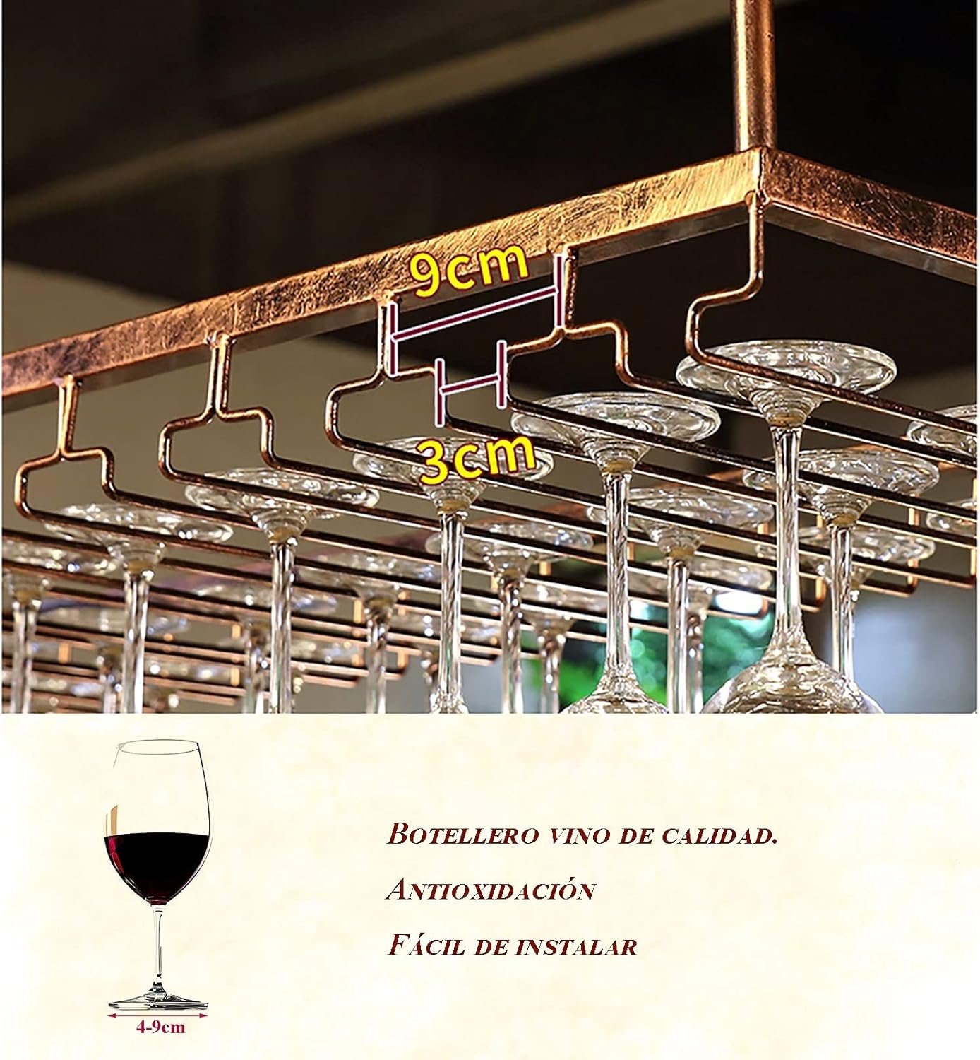 ZJDYDY Bronze Wall-Mounted Wine Rack