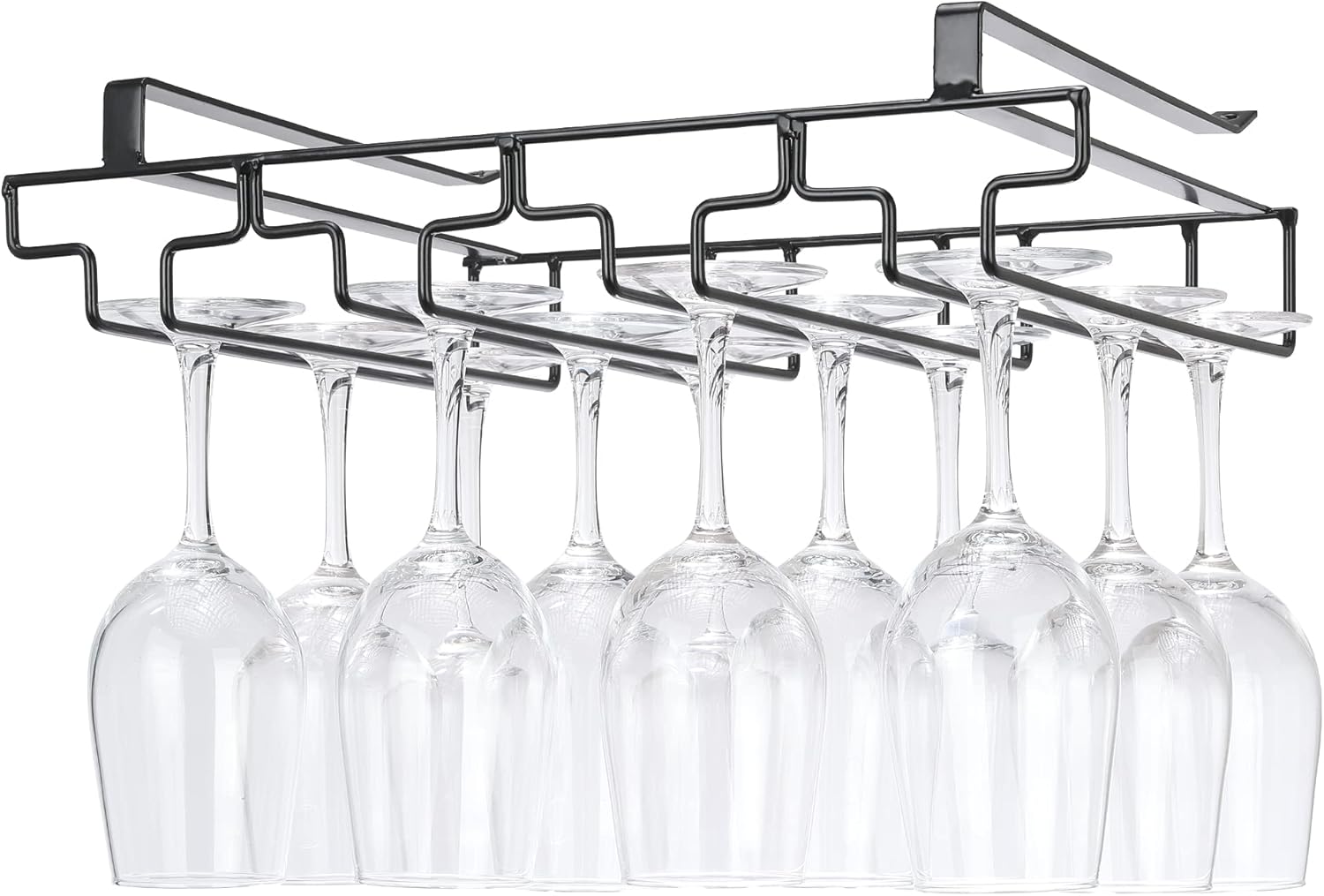 FOMANSH 4 Row Wine Glass Rack No Drilling 304 Stainless Steel