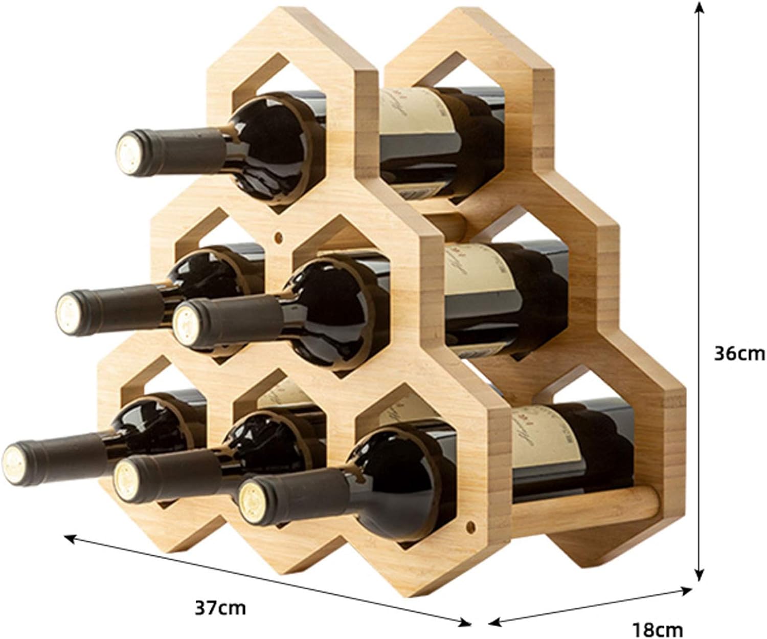 BOCbco Wooden Wine Rack 6-Bottle Freestanding Storage Holder