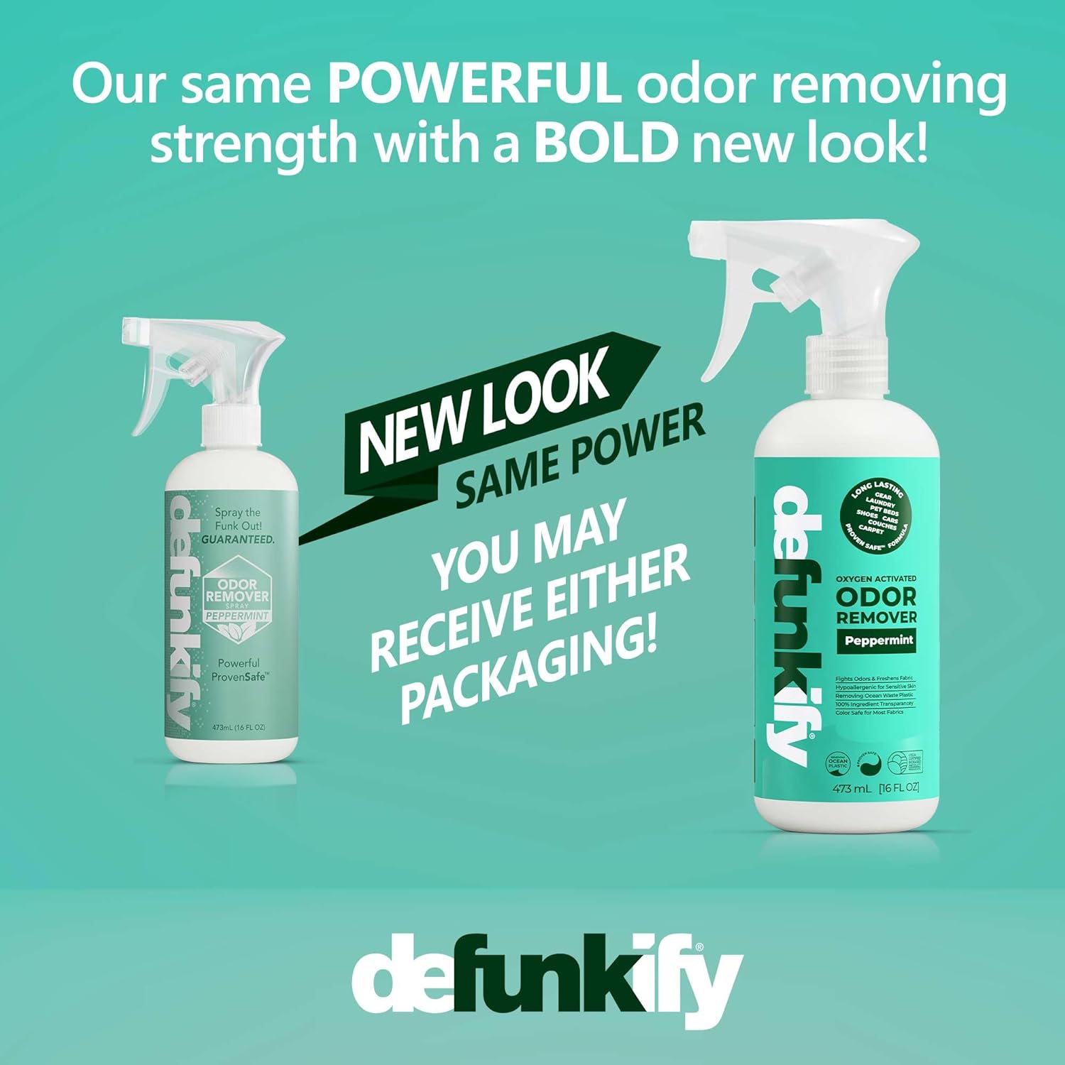 DEFUNKIFY Odor Remover Spray 16oz 2-Pack with Peppermint Essential Oil