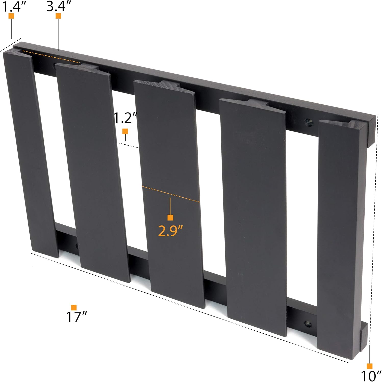 Rustic State 4 Sectional Wine Glass Rack - 12 Glasses - Black