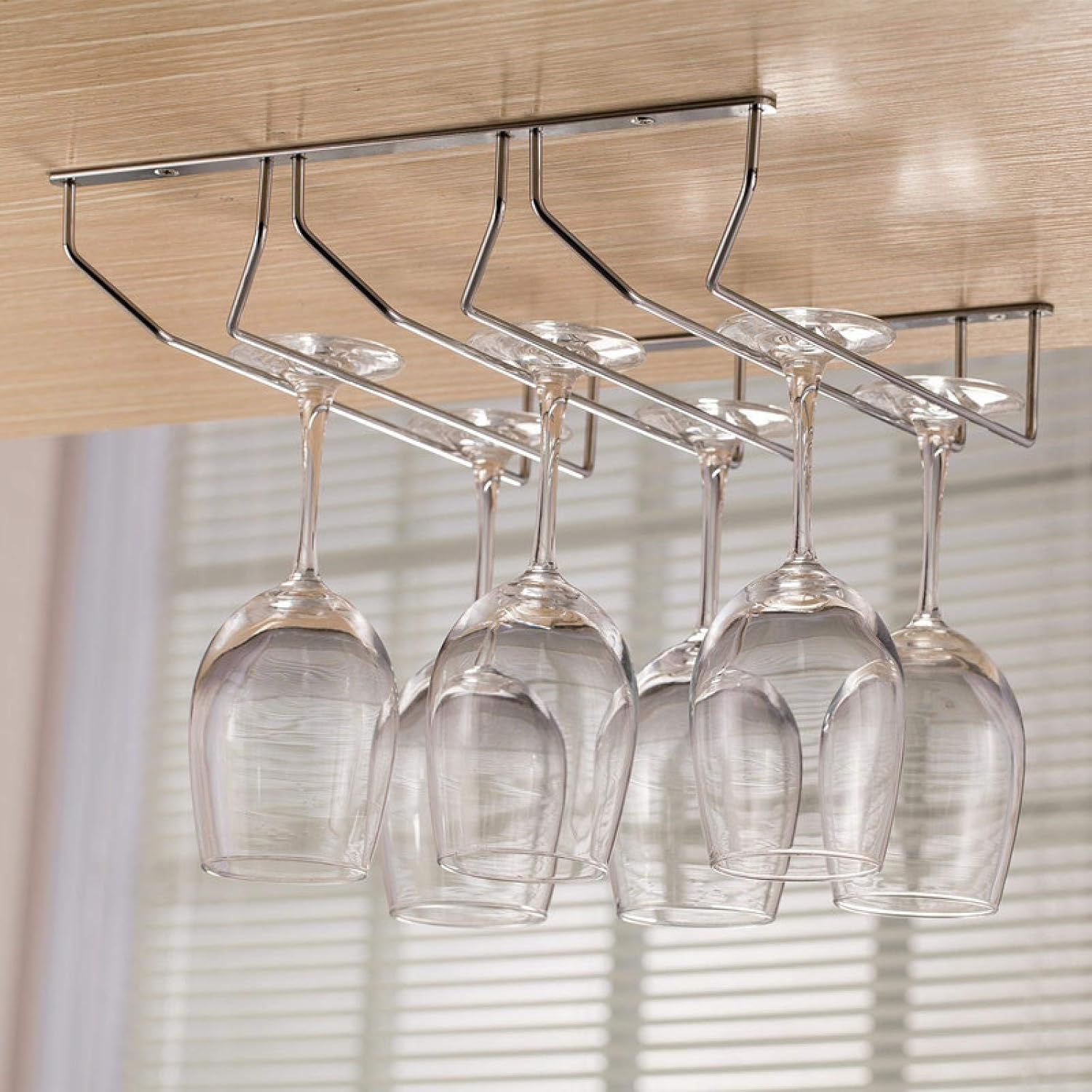 OWKAY Wine Glass Rack with 34cm Two Rows
