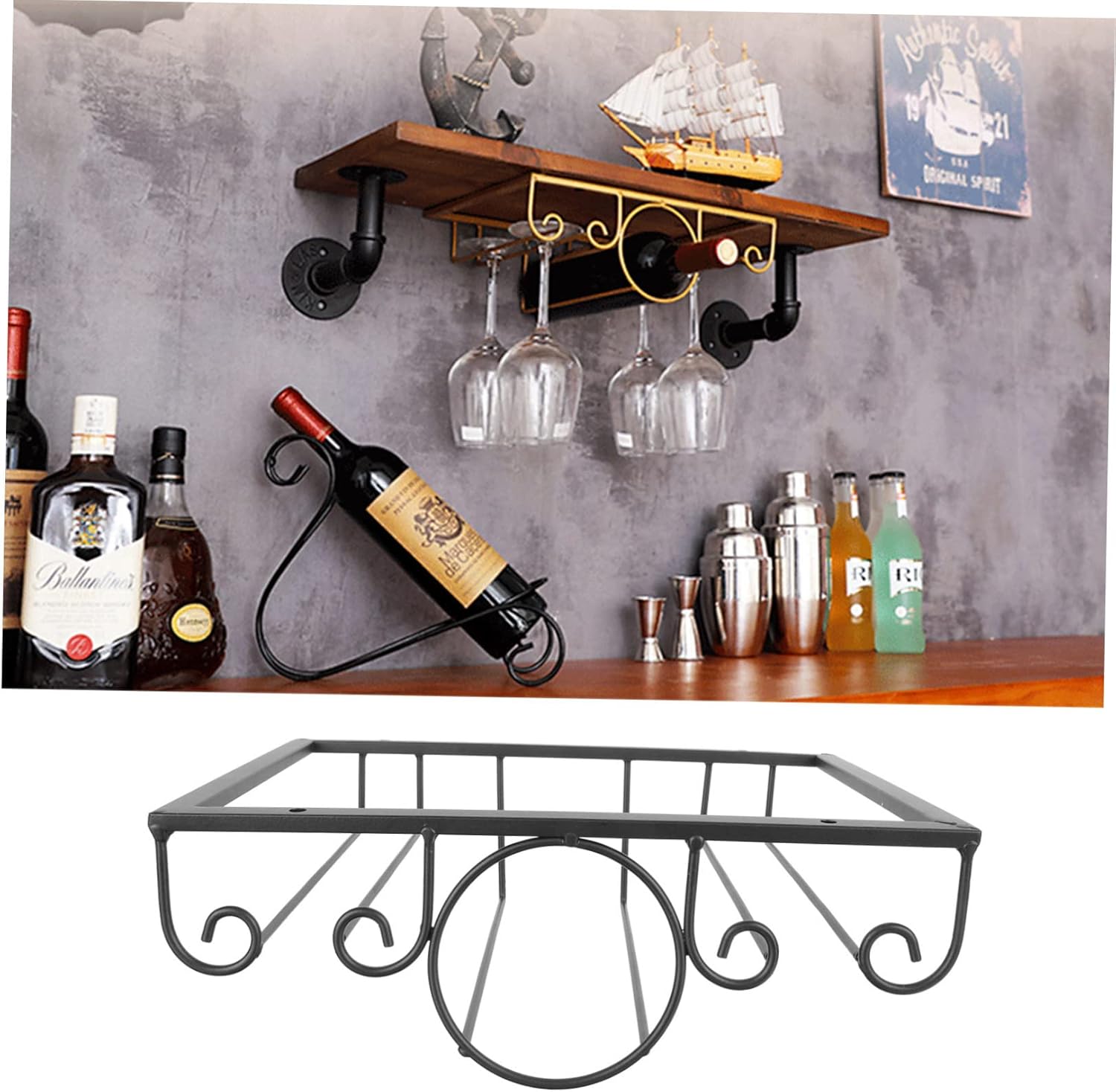 Zerodeko Hanging Wine Glass Rack Iron Holder Sturdy and Stylish