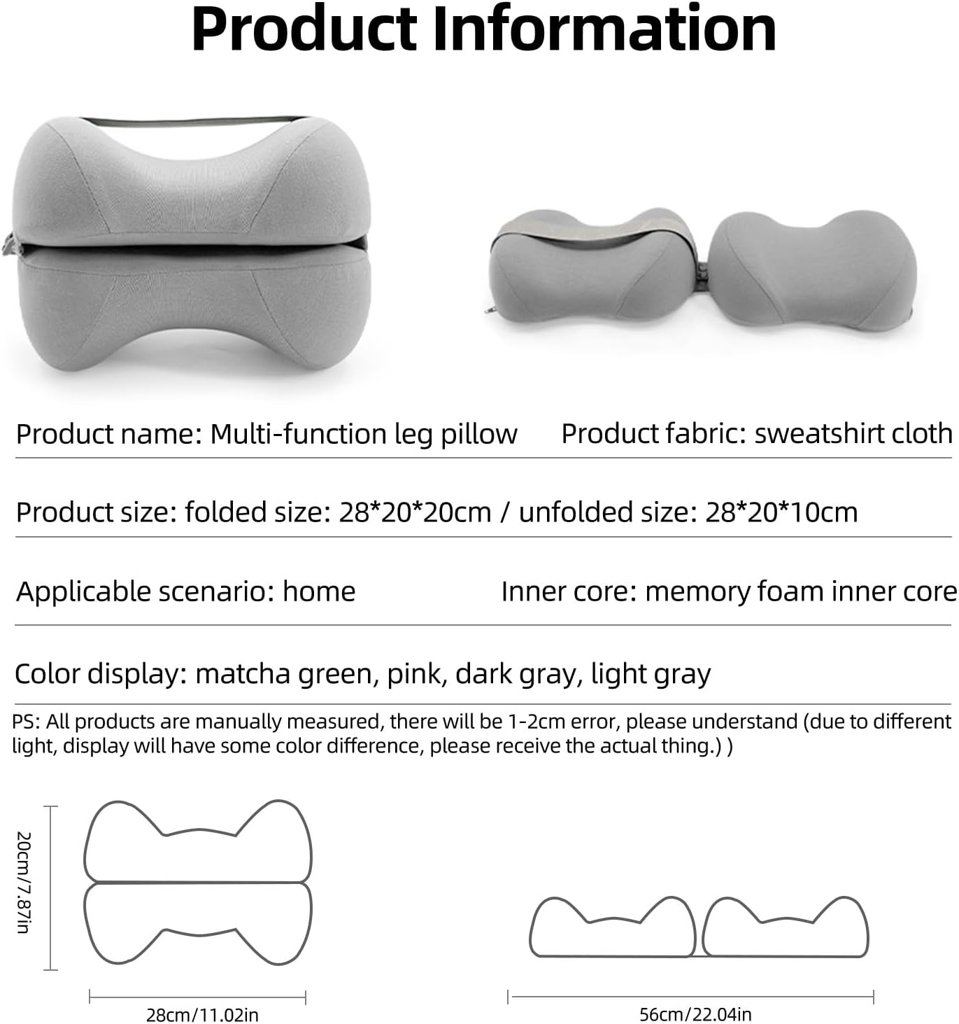 UTJZIB Knee Pillow for Sciatica Relief - Memory Foam Leg Support