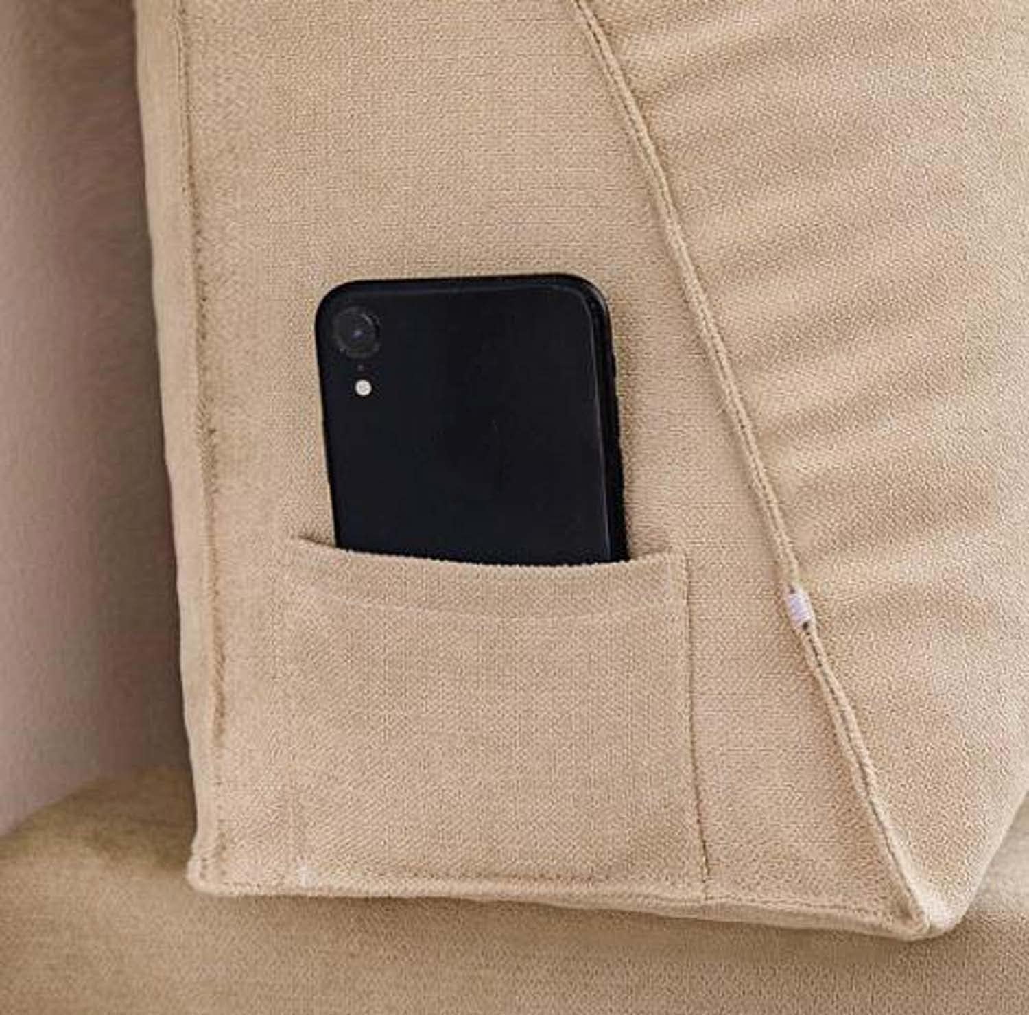 FNHY Portable Triangular Lumbar Pillow with Zipper - Coffee 45x45x20cm