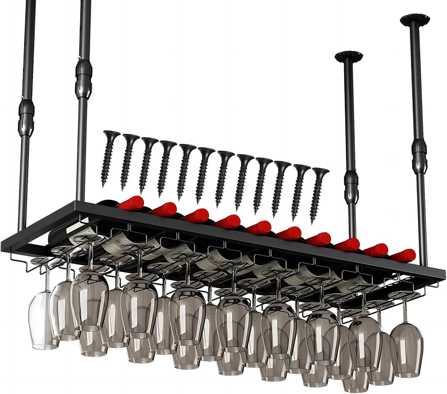 LIGUOYI Adjustable Wine Glass Holder for Kitchen Bar Pub