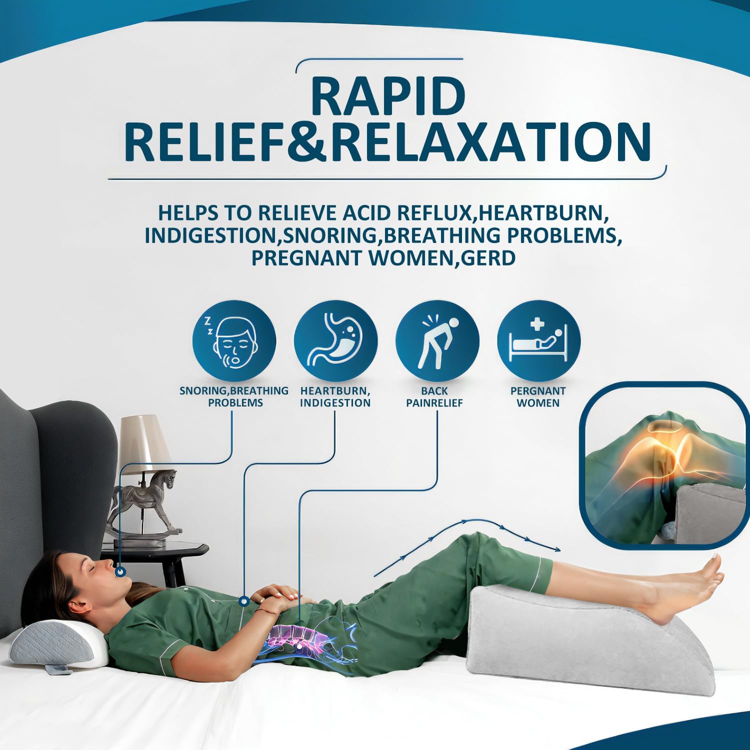 Prosixtoy Inflatable Leg Elevation Pillow - Portable Wedge for Sleep and Recovery