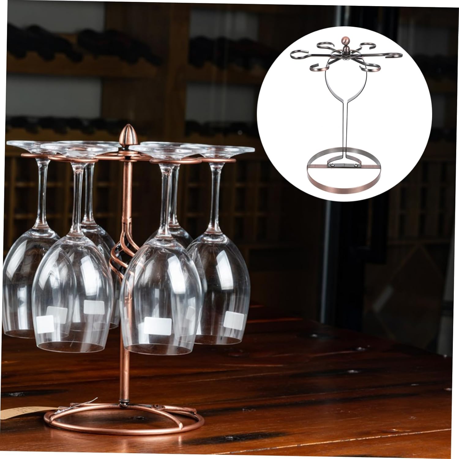Ciieeo Iron Wine Glass Rack for Kitchen Bar Storage