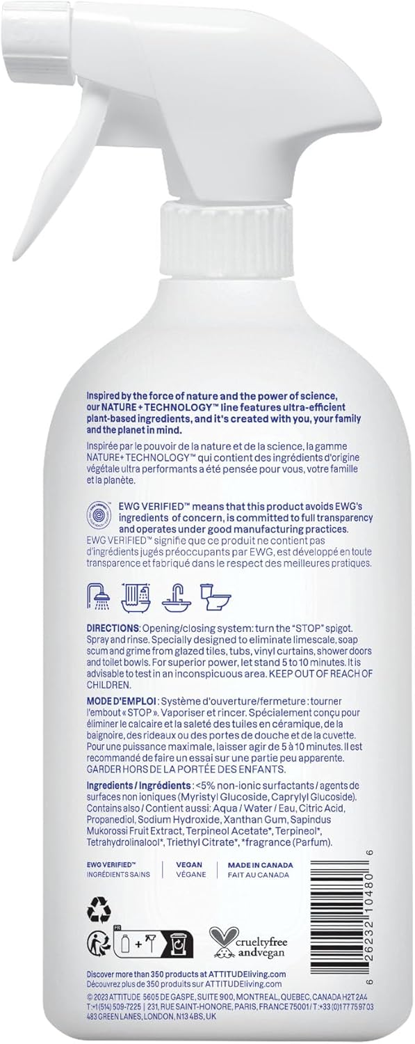 ATTITUDE Bathroom Cleaner Spray 271 Fl Oz Pack of 6