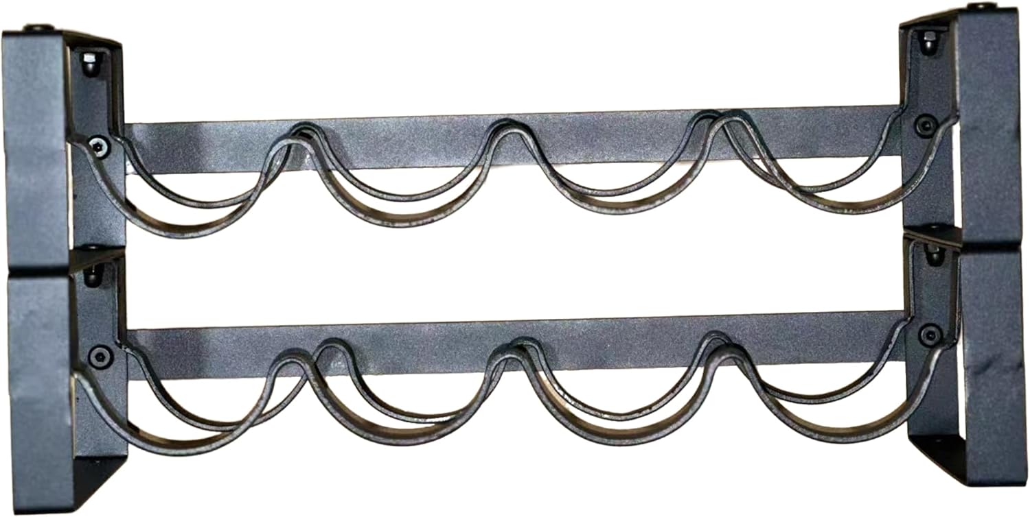 Baerkian 2-Tier Wine Rack Black Metal 8 Bottle Capacity