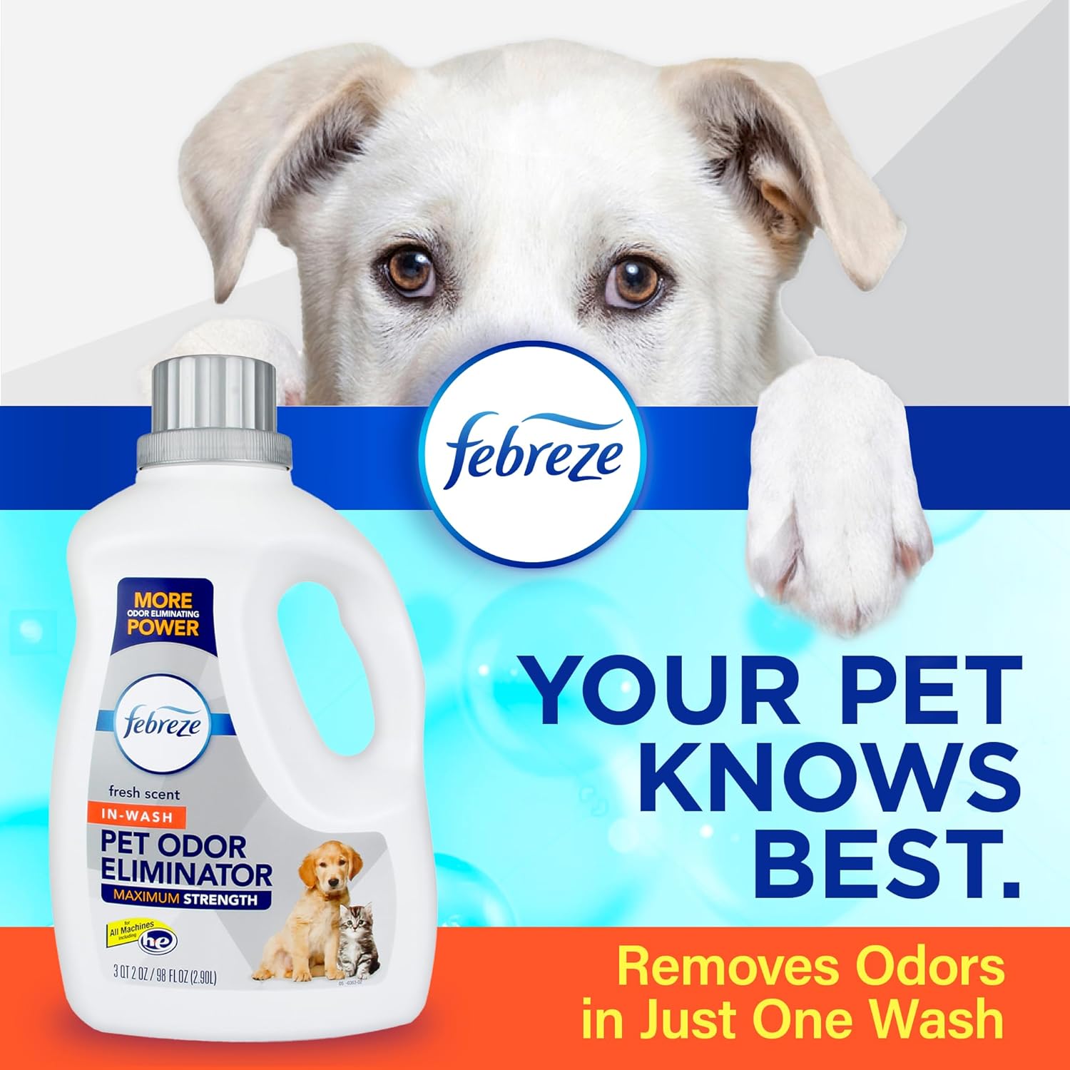 Febreze Maximum Strength In Wash Pet Odor Eliminator 98 fl oz
