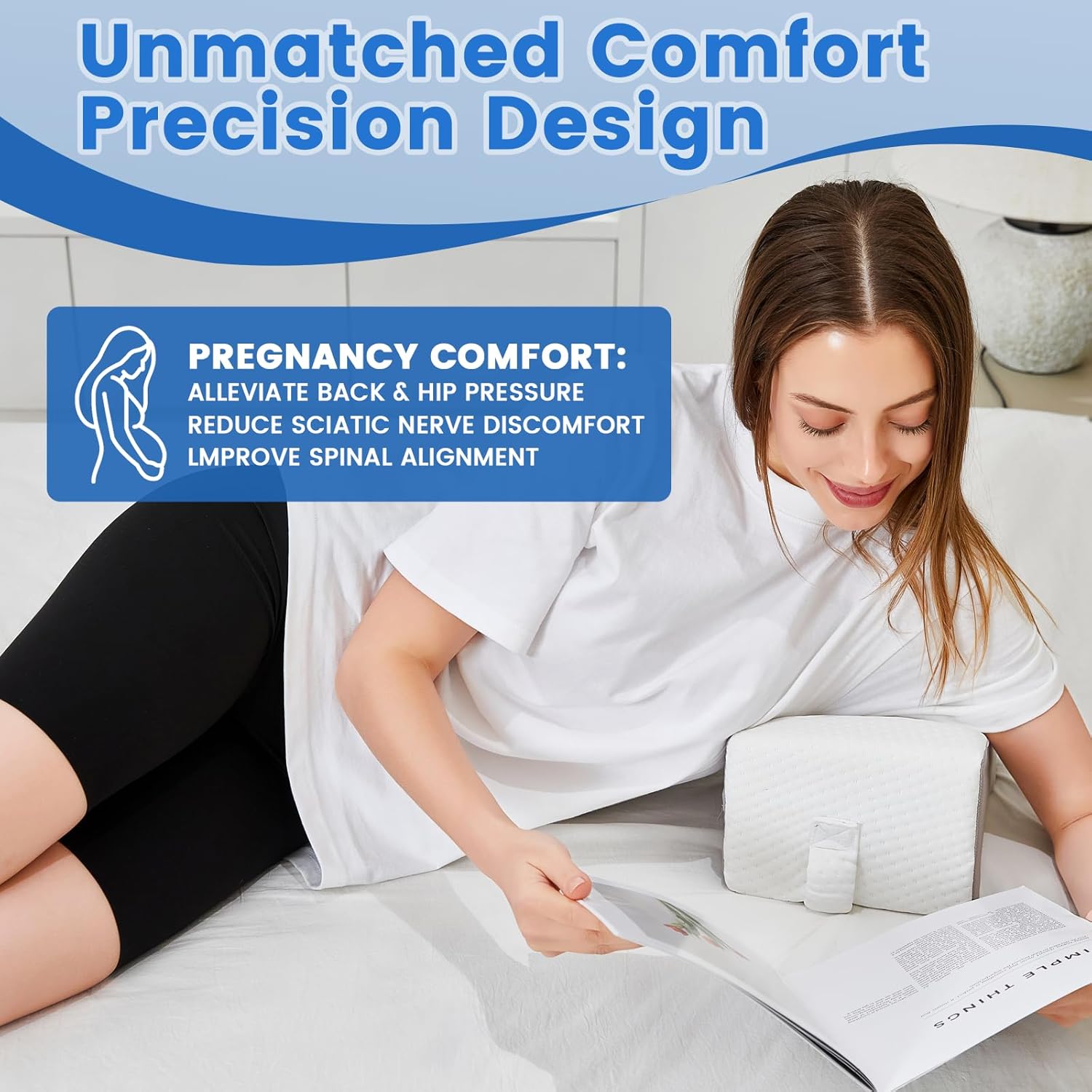 Knee Pillow for Side Sleepers Sciatica Relief Hip and Back Support