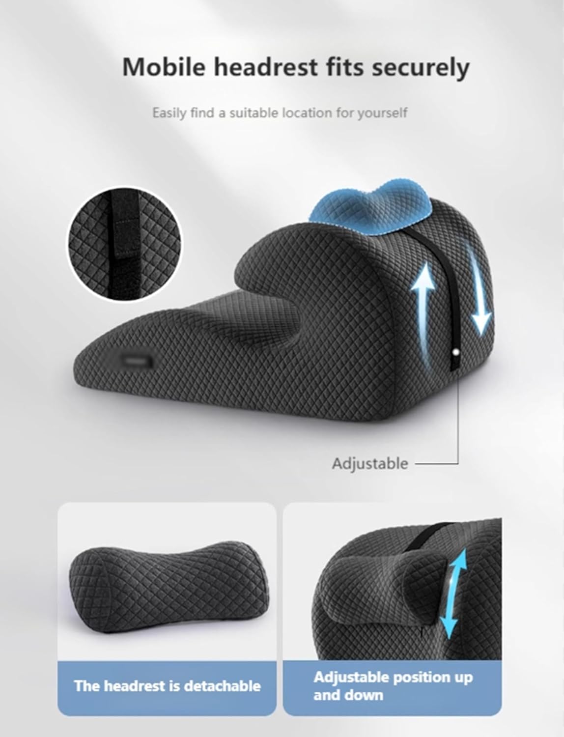 Slow Rebound Memory Foam Reading Pillow with Cervical Support