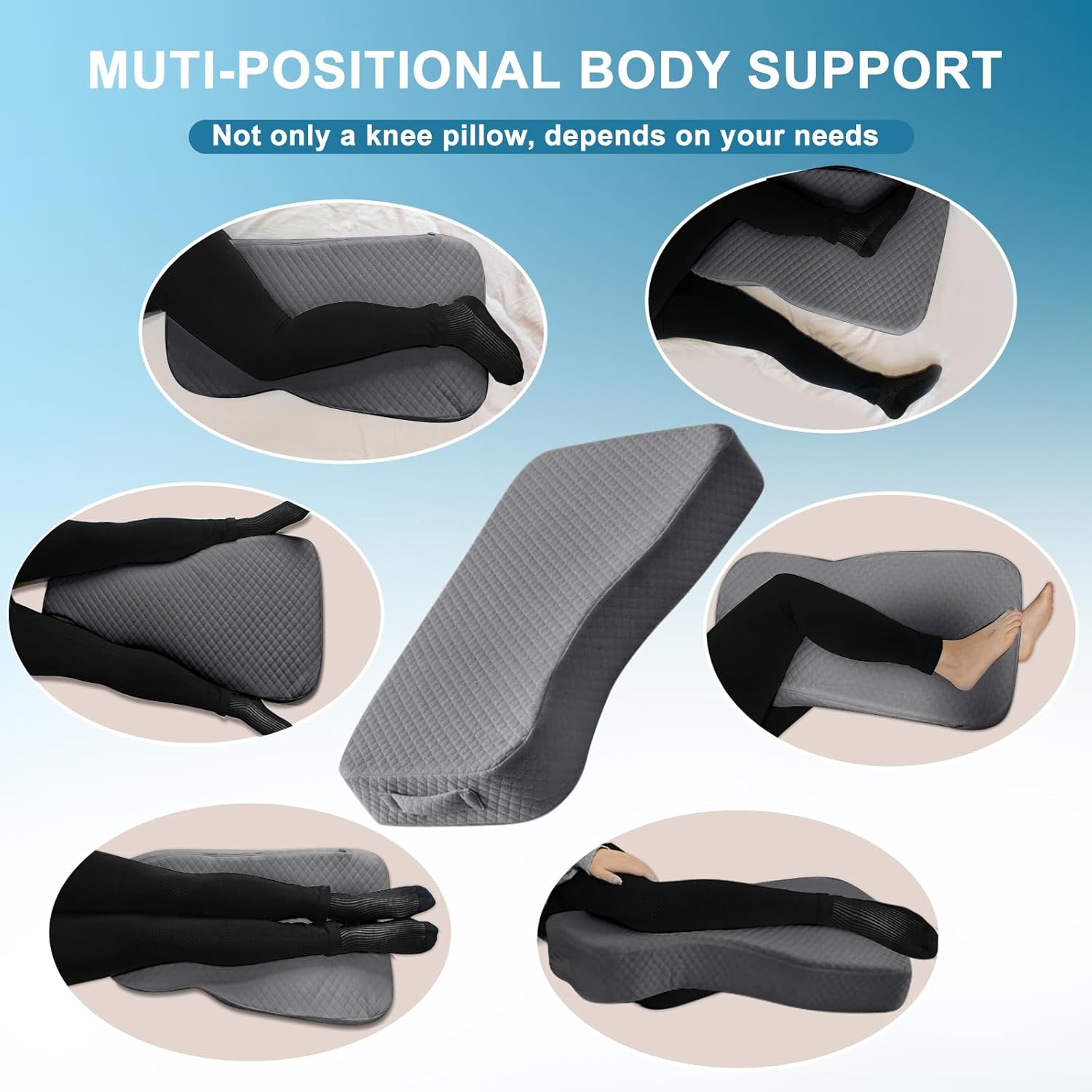 FOUXTEL Memory Foam Knee Pillow for Side Sleepers