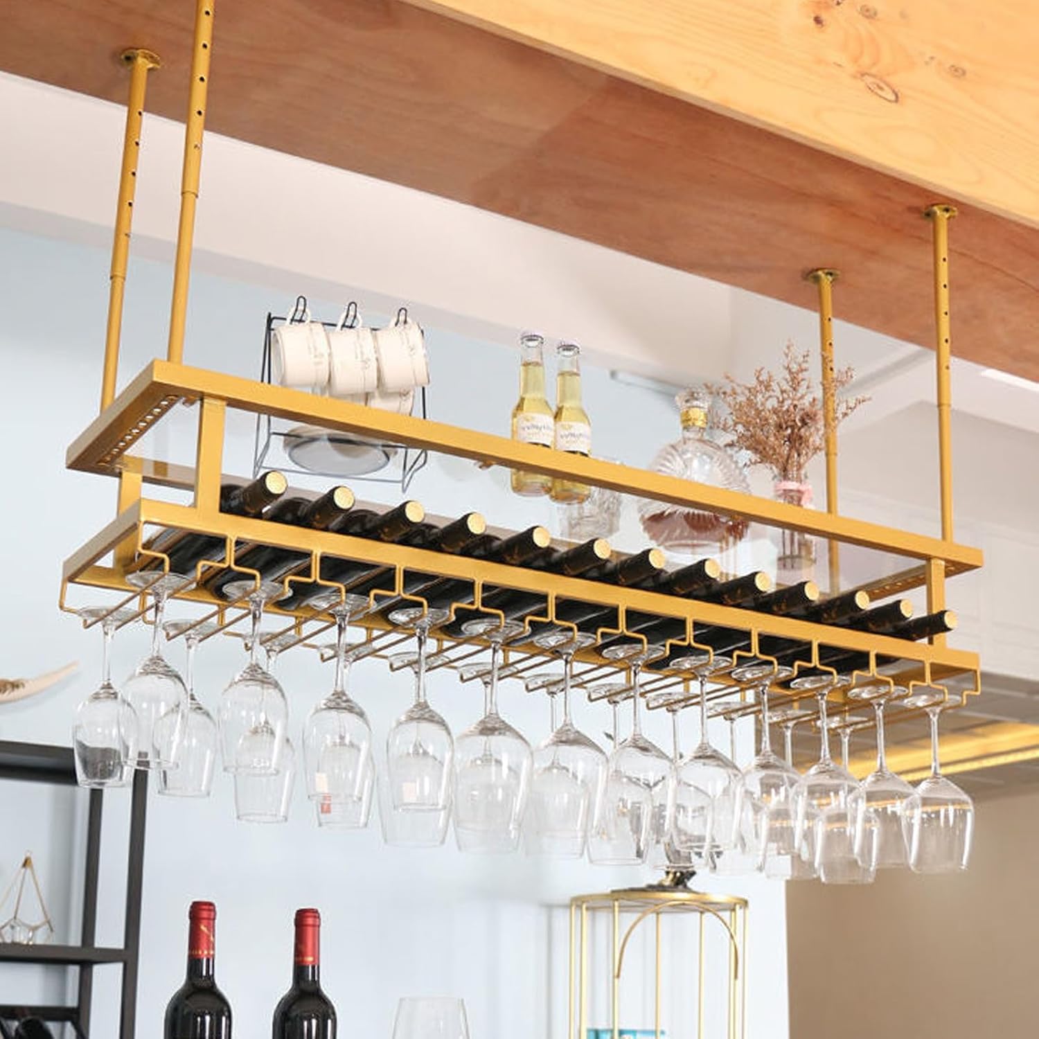 SAGIDAR Ceiling Wine Glass Rack Holder