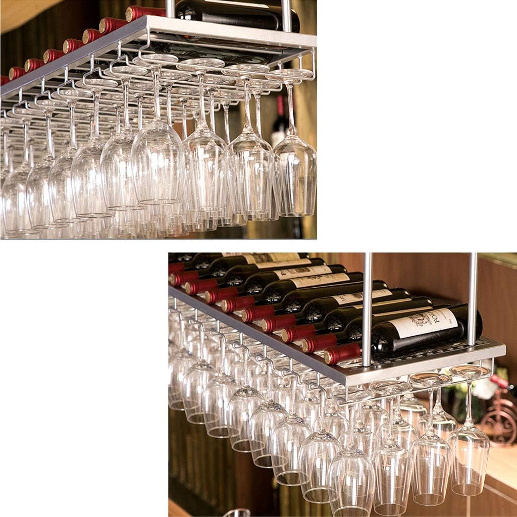 LUCEAE Metal Wine Cup Rack - Wall Mount Ceiling Hanging Storage Organizer