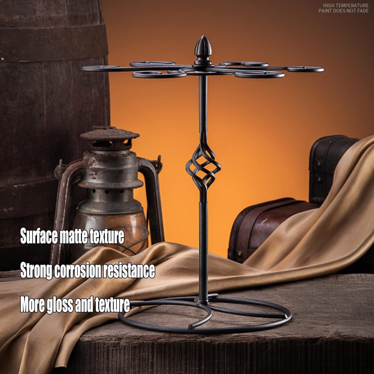 WORDFUN Wine Glass Holder Metal Iron Matte Black