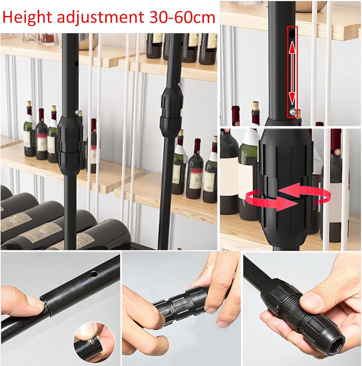 LIGUOYI Adjustable Wine Glass Rack for Kitchen and Bar