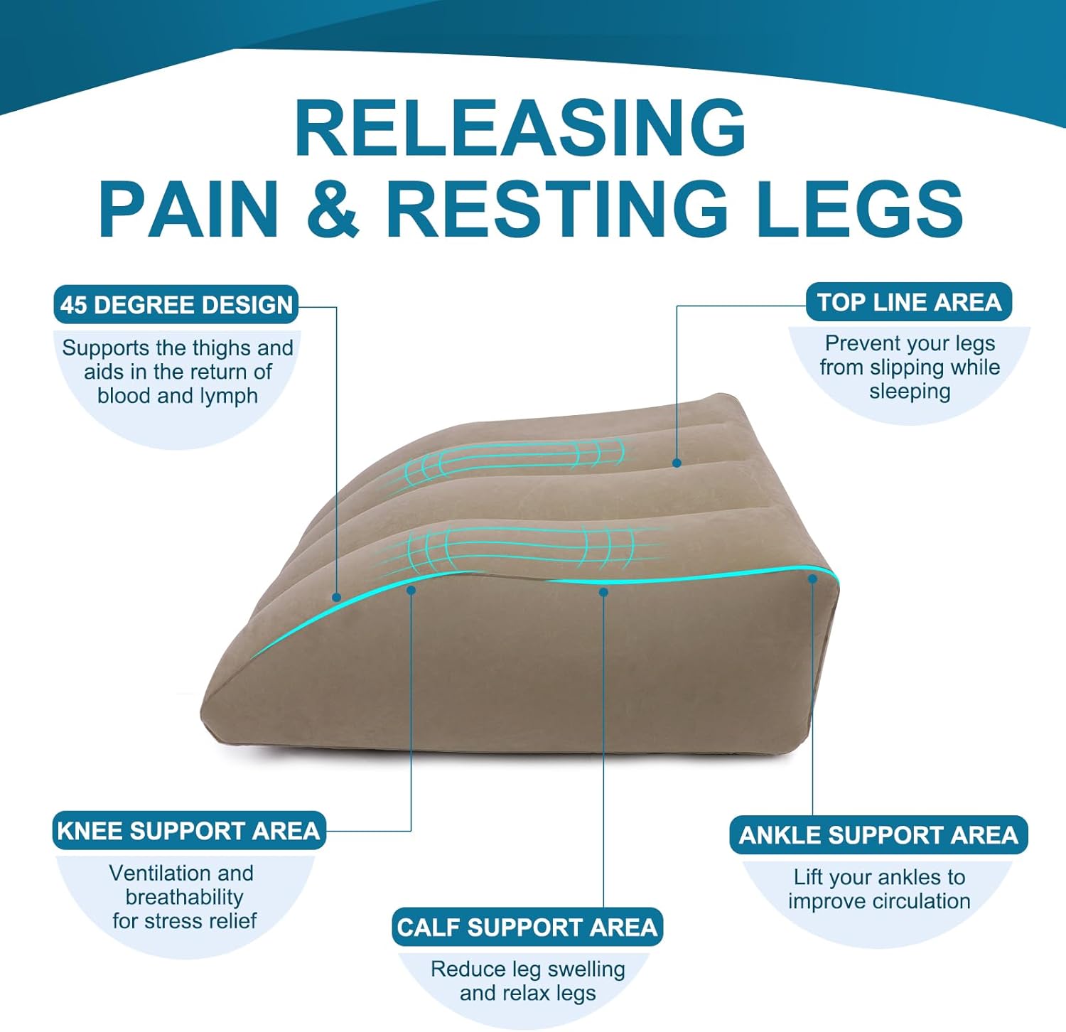 ZYODUOB Inflatable Leg Elevation Pillow for Sleep and Recovery