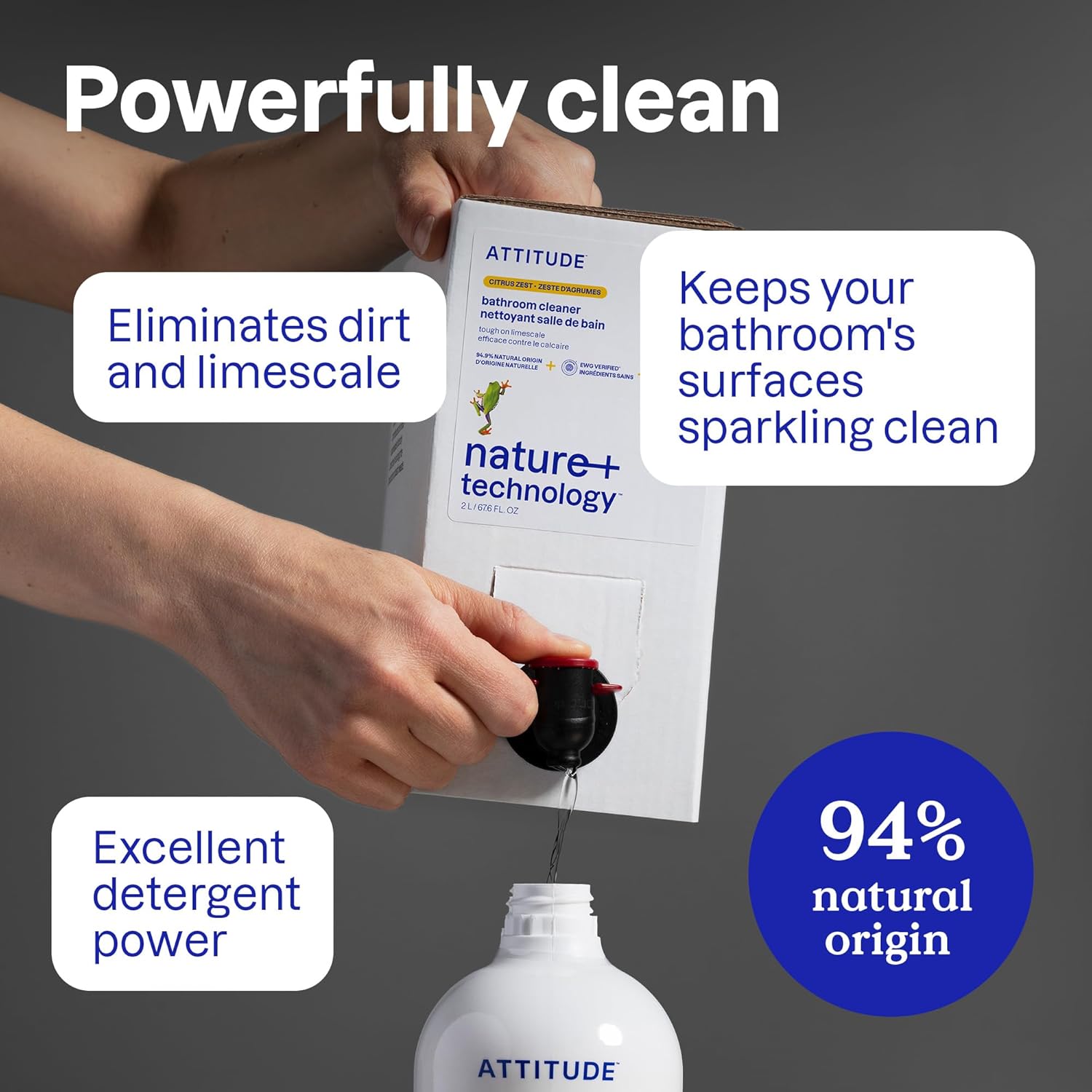 ATTITUDE Bathroom Cleaner Spray 271 Fl Oz Pack of 6