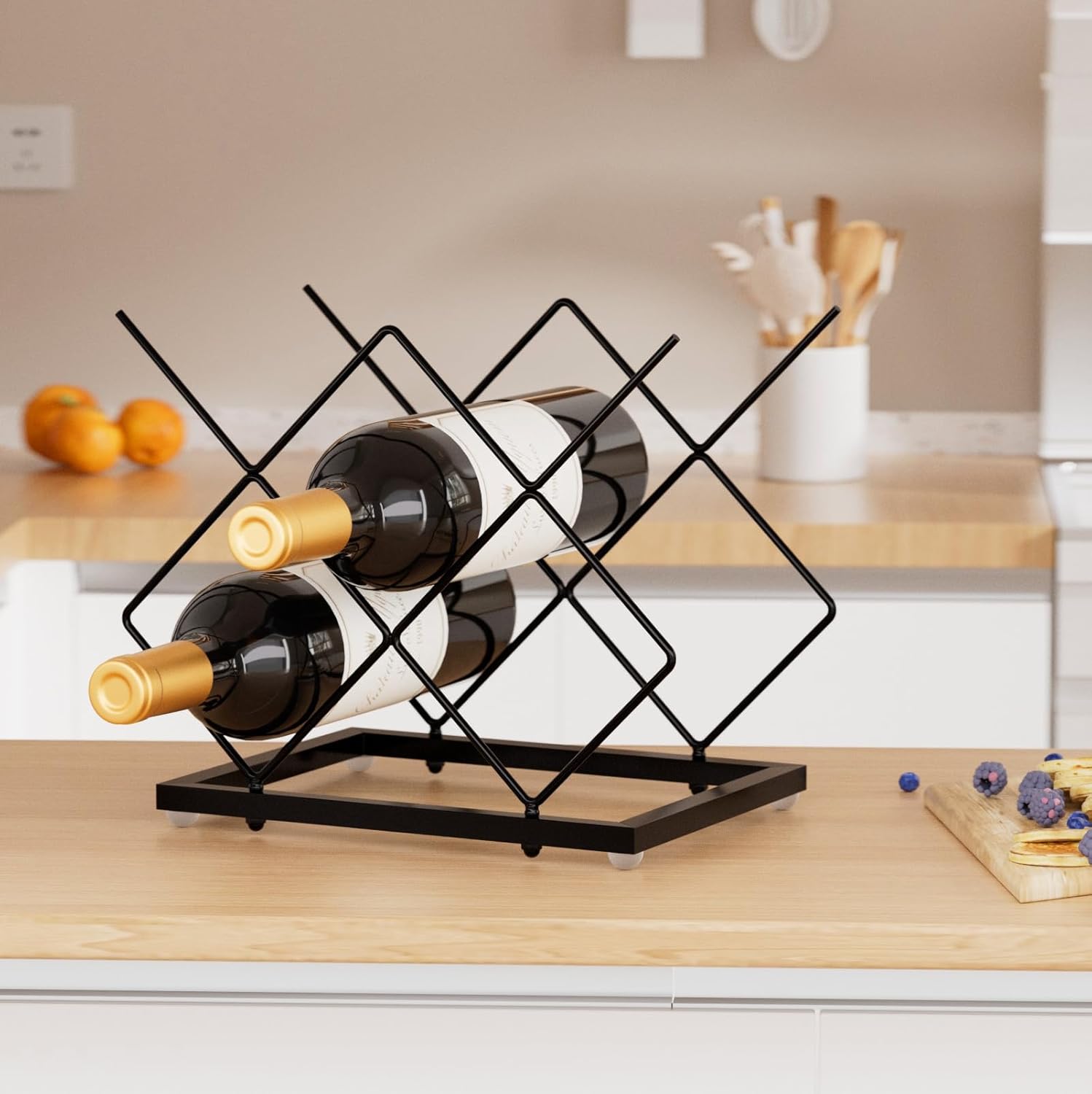 Urban Deco Small Wine Rack 5 Bottle Holder - Black