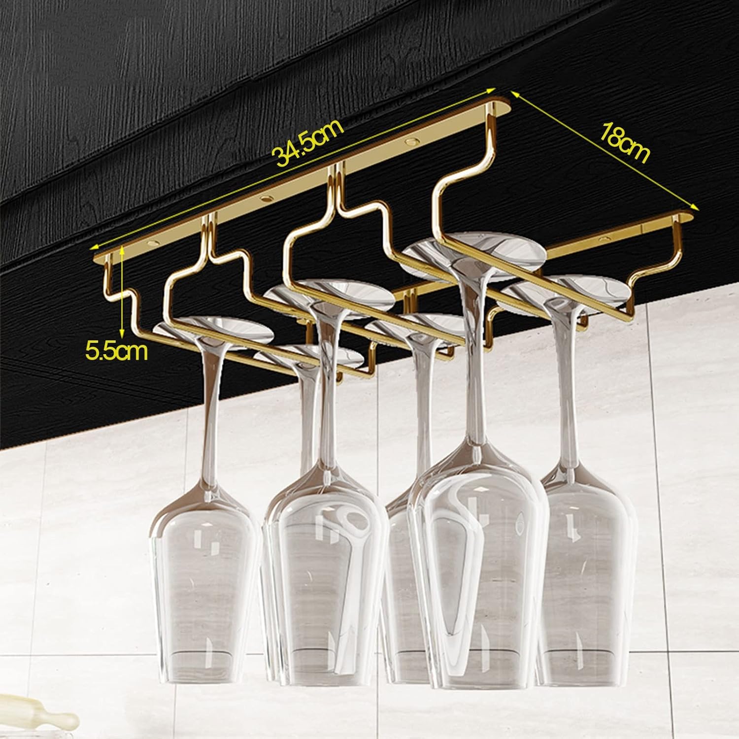 Wine Glasses Rack Under Cabinet - Stainless Steel