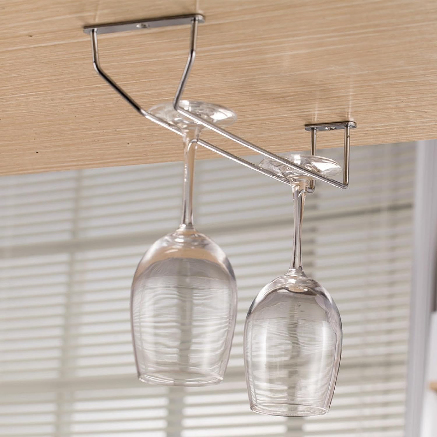 OWKAY Wine Glass Rack with 34cm Two Rows