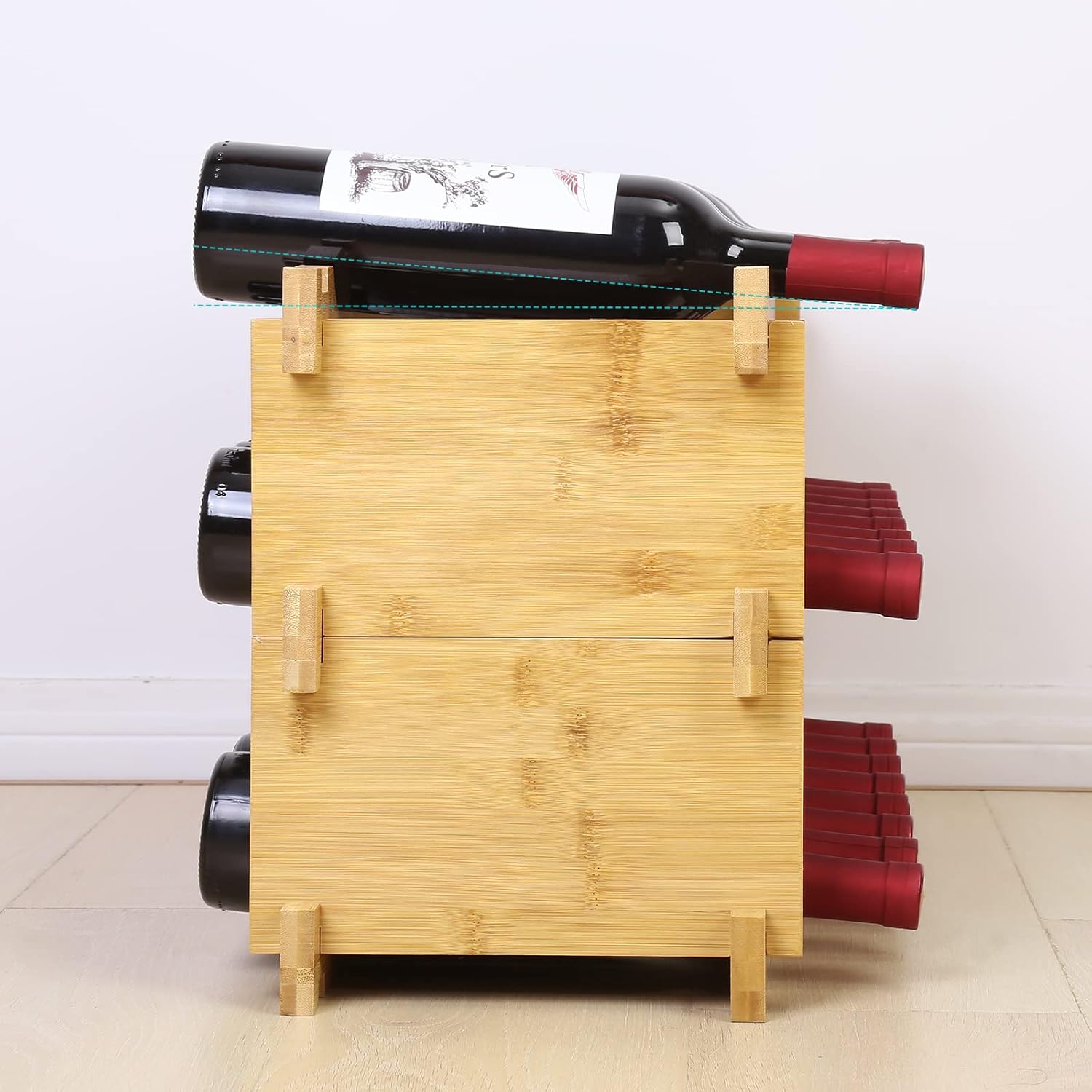 Finnhomy 27-Bottle Bamboo Wine Rack 3-Tier