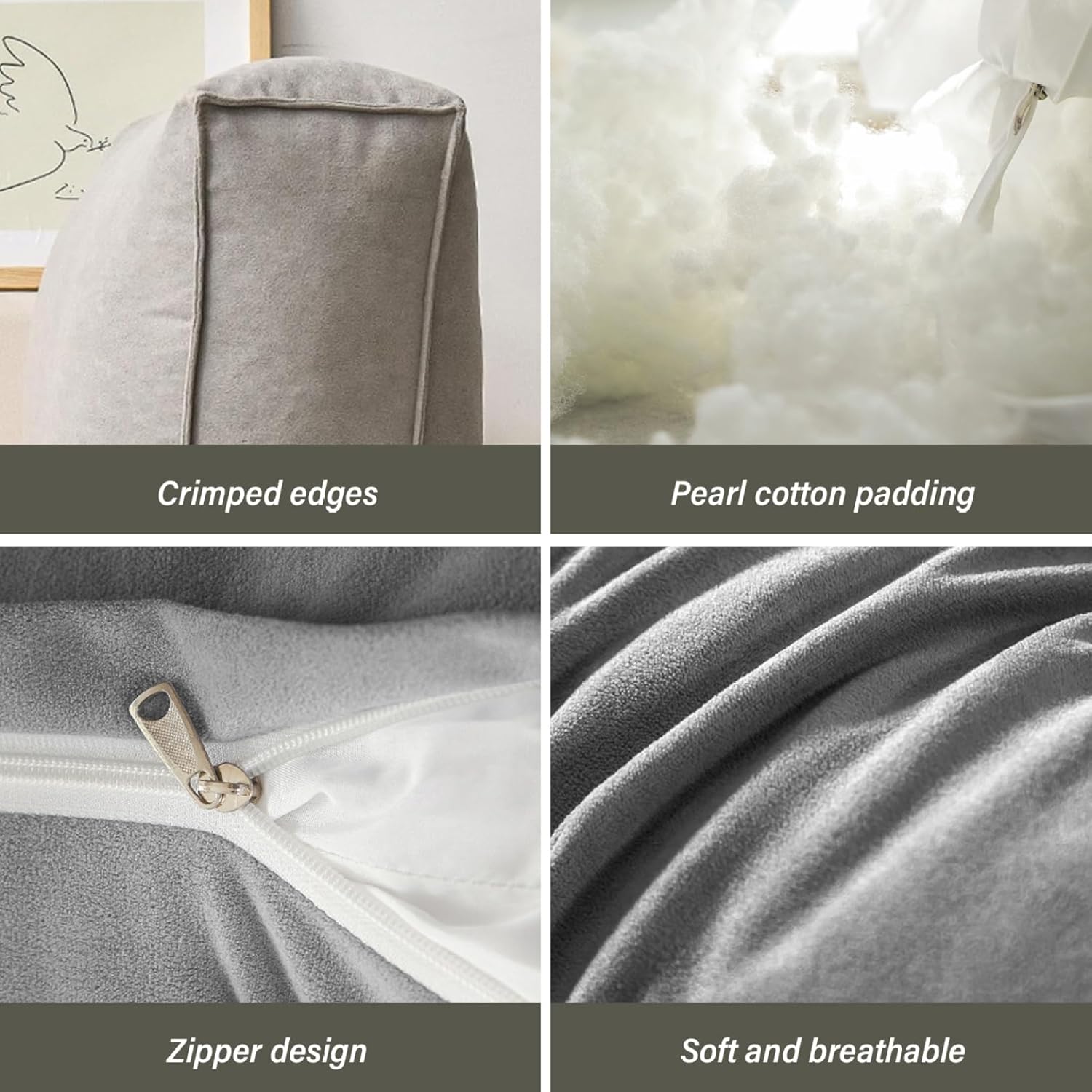 Chenille Reading Pillow for Bedside Sofa Car