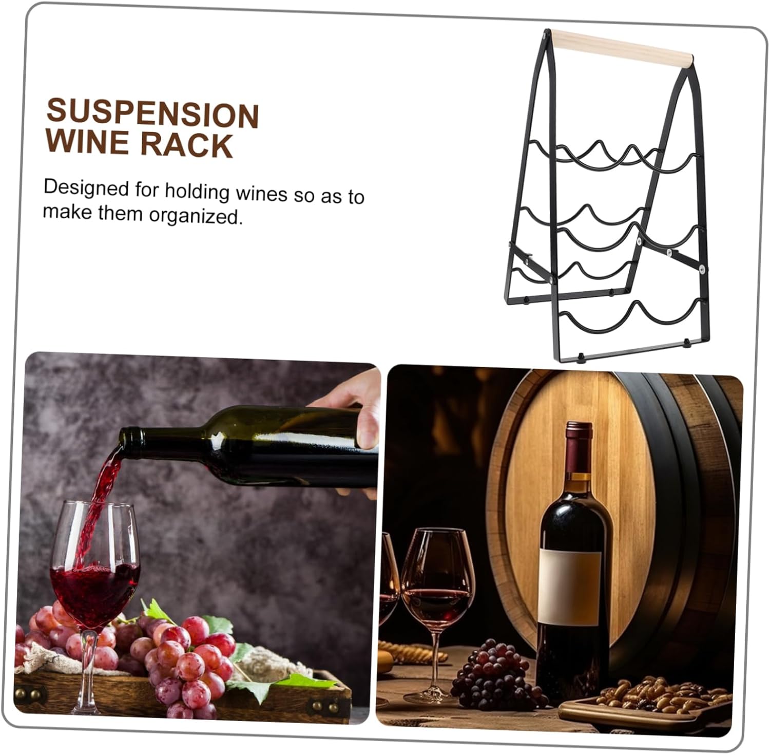 OUNONA Foldable Wine Rack for Small Spaces