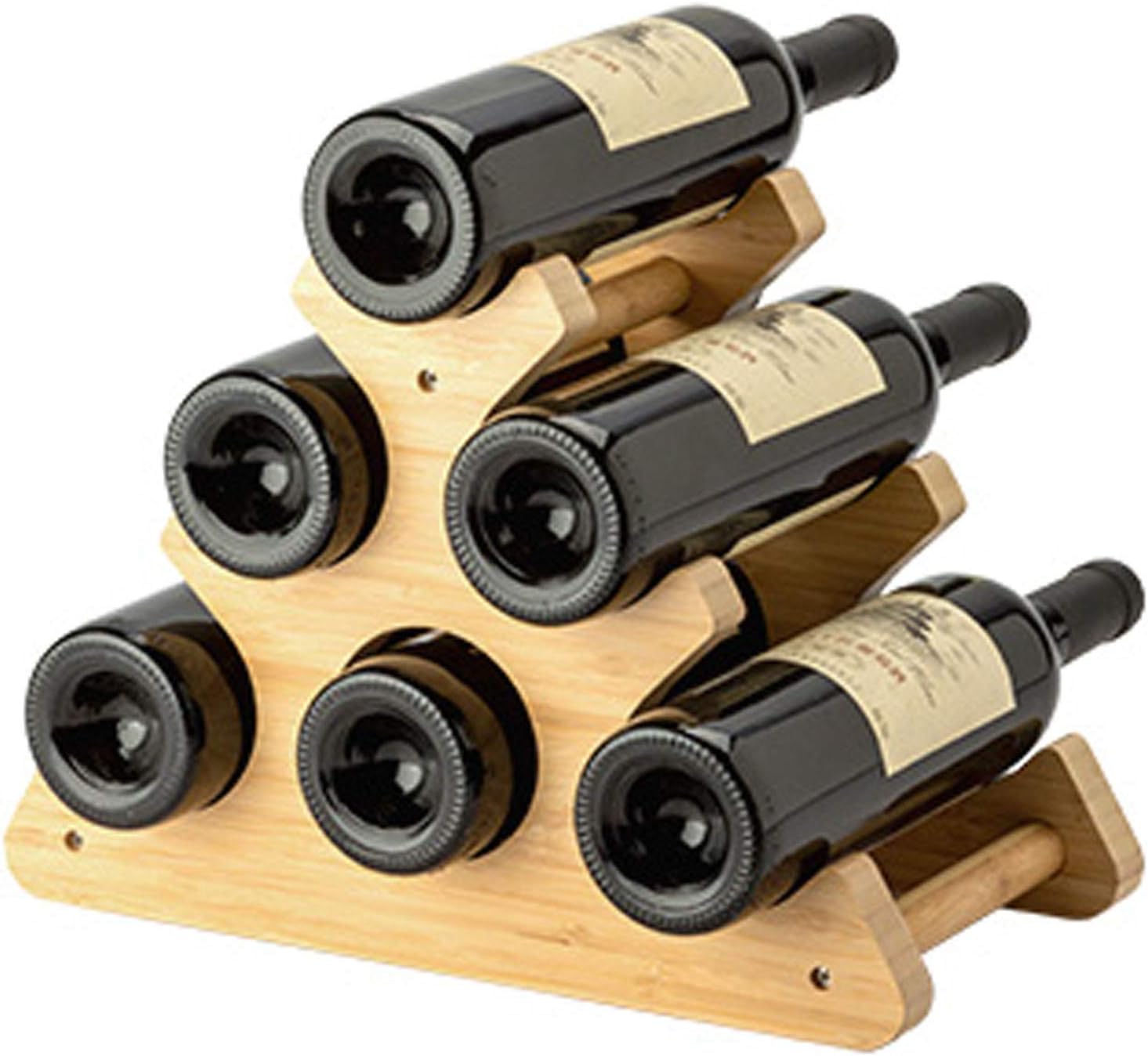 BOCbco Tabletop Wine Rack - 6 Bottle Capacity - Modern Stylish Design