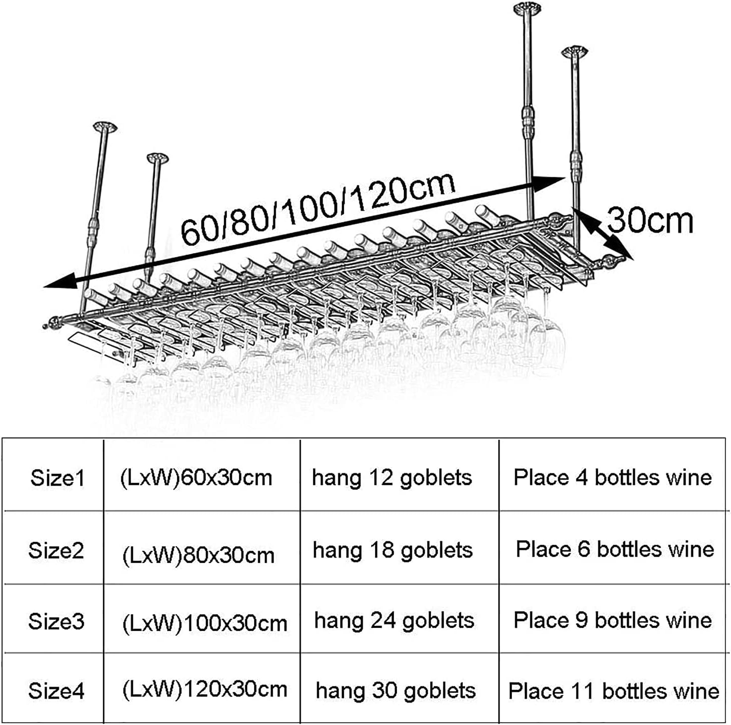 FAFACAI Adjustable Wall-Mounted Wine Rack