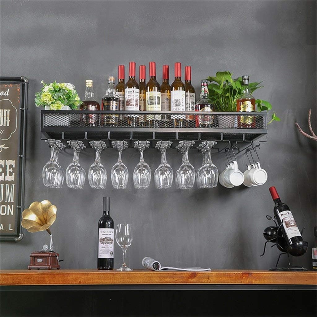 Wall Mounted Wine Rack for Wine Glasses and Stemware - 80Cm